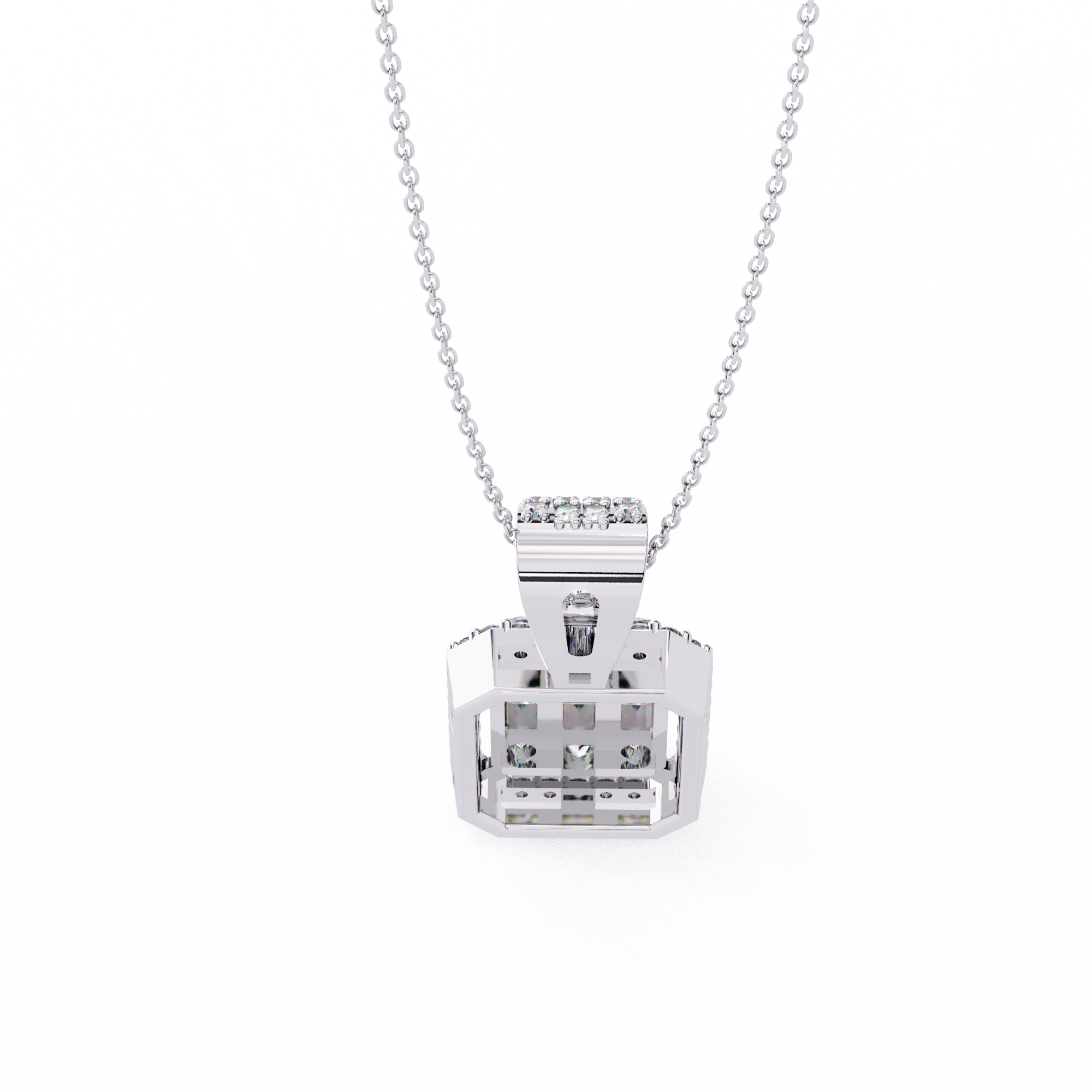 Contemporary 0.72ct EF/VS Lab-Grown Diamond Multi-Shape Pendant Necklace