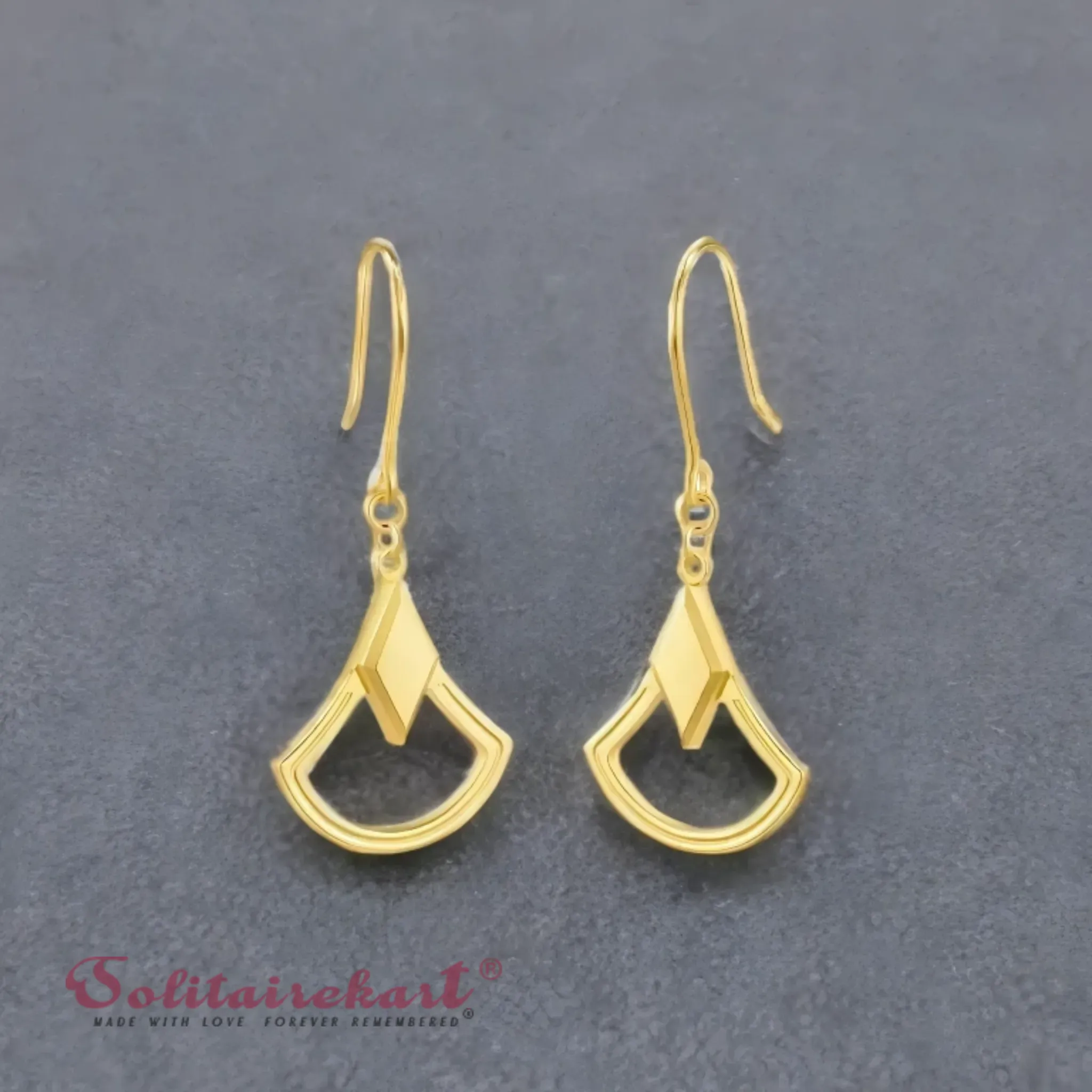 14K Gold 3.63g Geometric Fan Earring