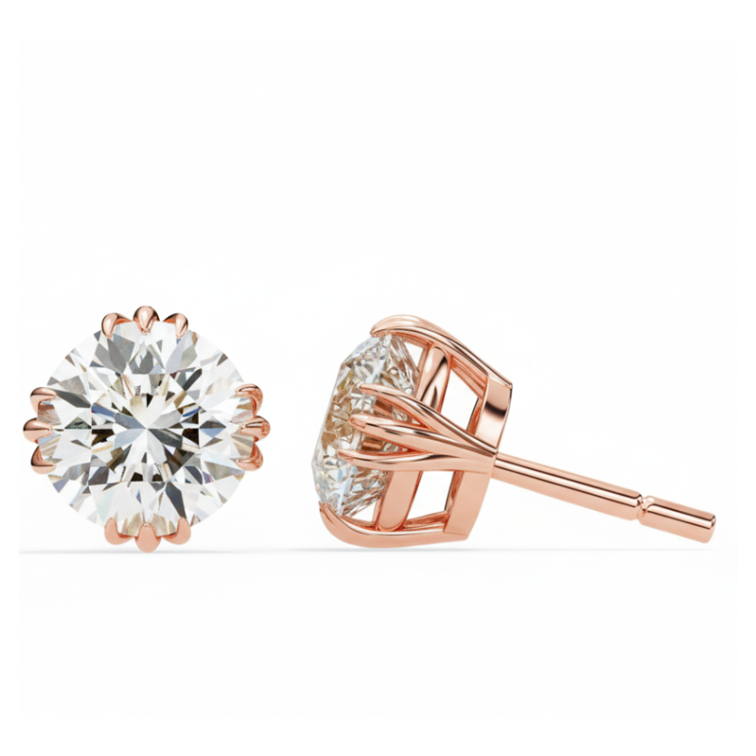 Pure Brilliance–2.8ct F Color VVS2 Clarity Lab Grown Diamond Stud Earrings