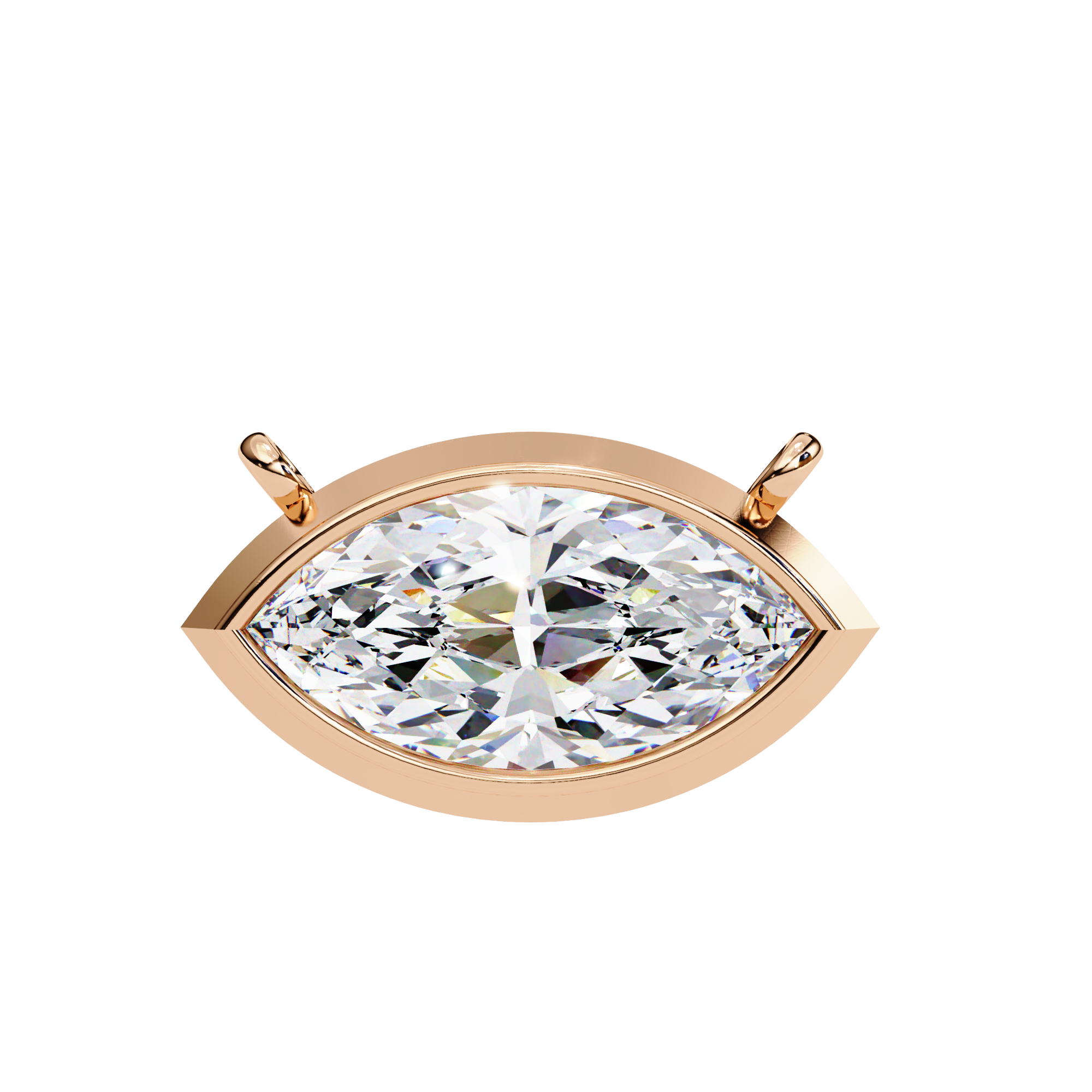 Solitairekart 0.68ct Marquise-Cut Evil Eye Natural Diamond Pendant-H Color, VS1 Clarity