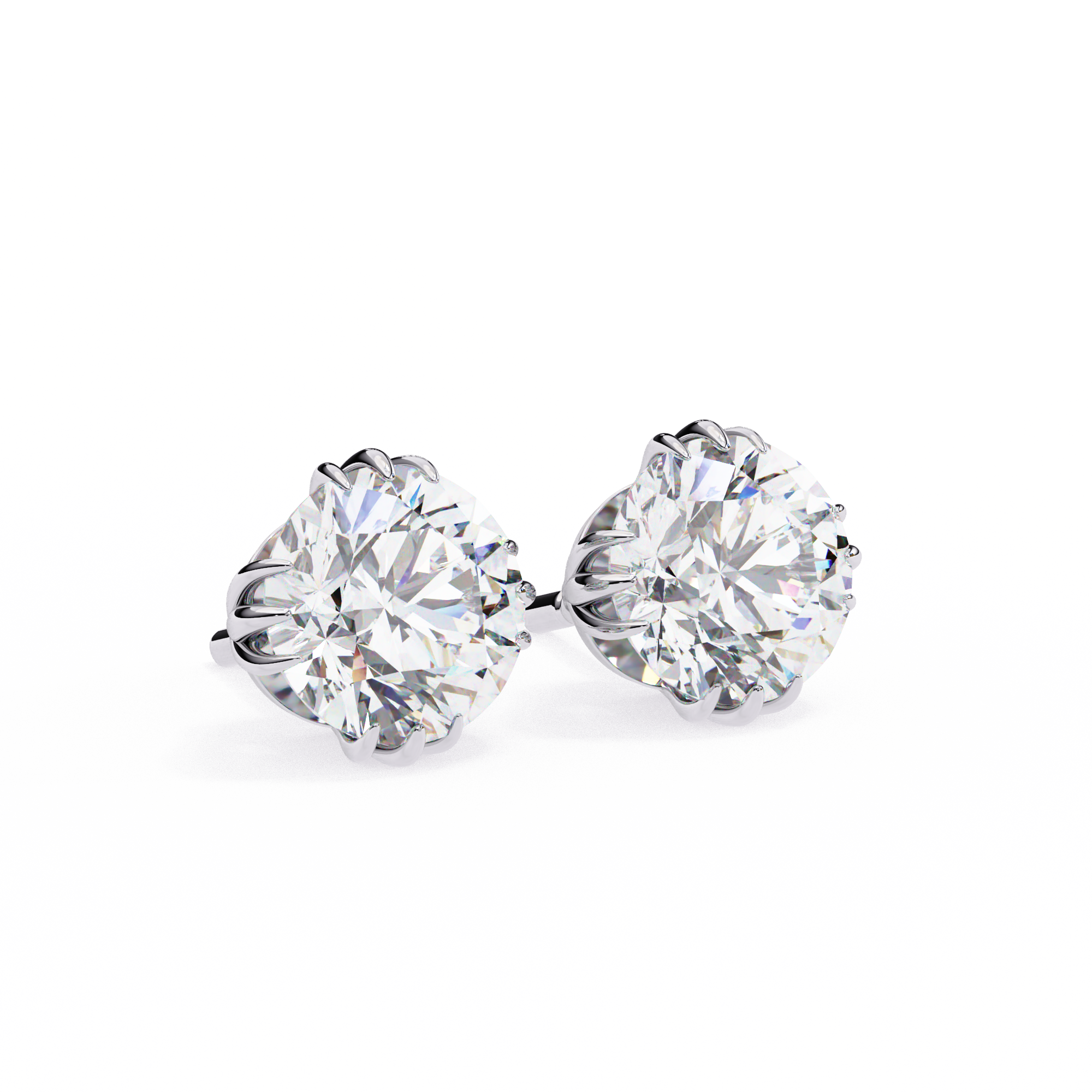 Pure Brilliance–2.8ct F Color VVS2 Clarity Lab Grown Diamond Stud Earrings