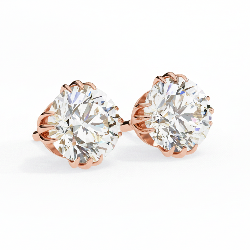 Pure Brilliance–2.8ct F Color VVS2 Clarity Lab Grown Diamond Stud Earrings