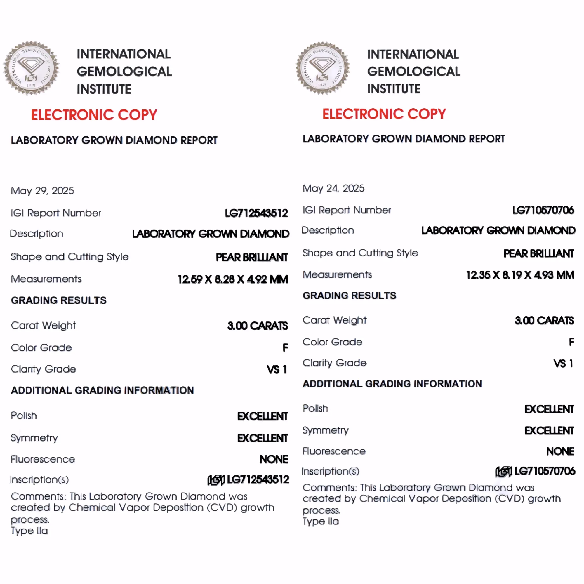 Solitairekart 3+3Carat F Color, VS1 Clarity Combo Lab Grown Diamond For Studs