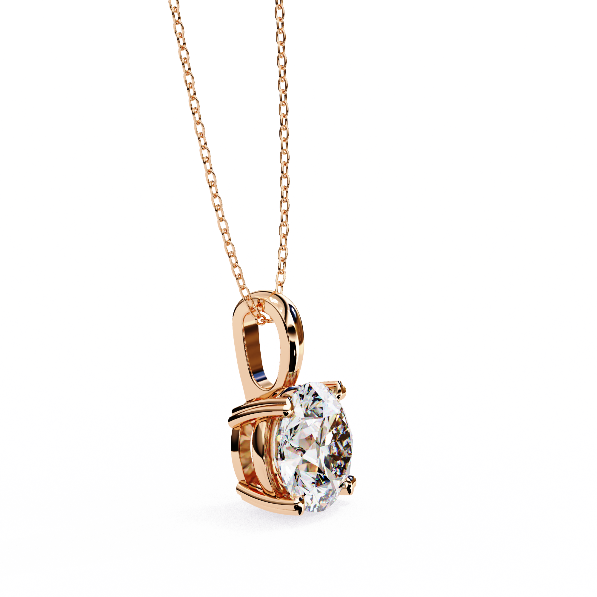 0.80 Carat Round Shape Lab-Grown Diamond Pendant Necklace – E Color VS2 Clarity