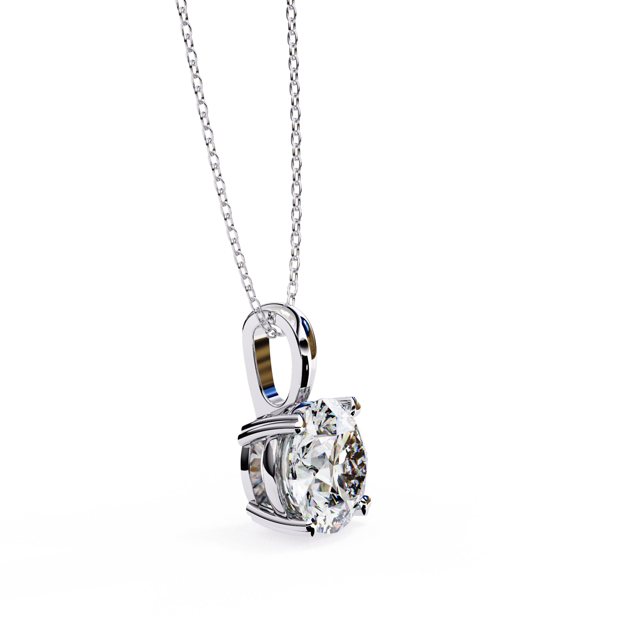 0.80 Carat Round Shape Lab-Grown Diamond Pendant Necklace – E Color VS2 Clarity
