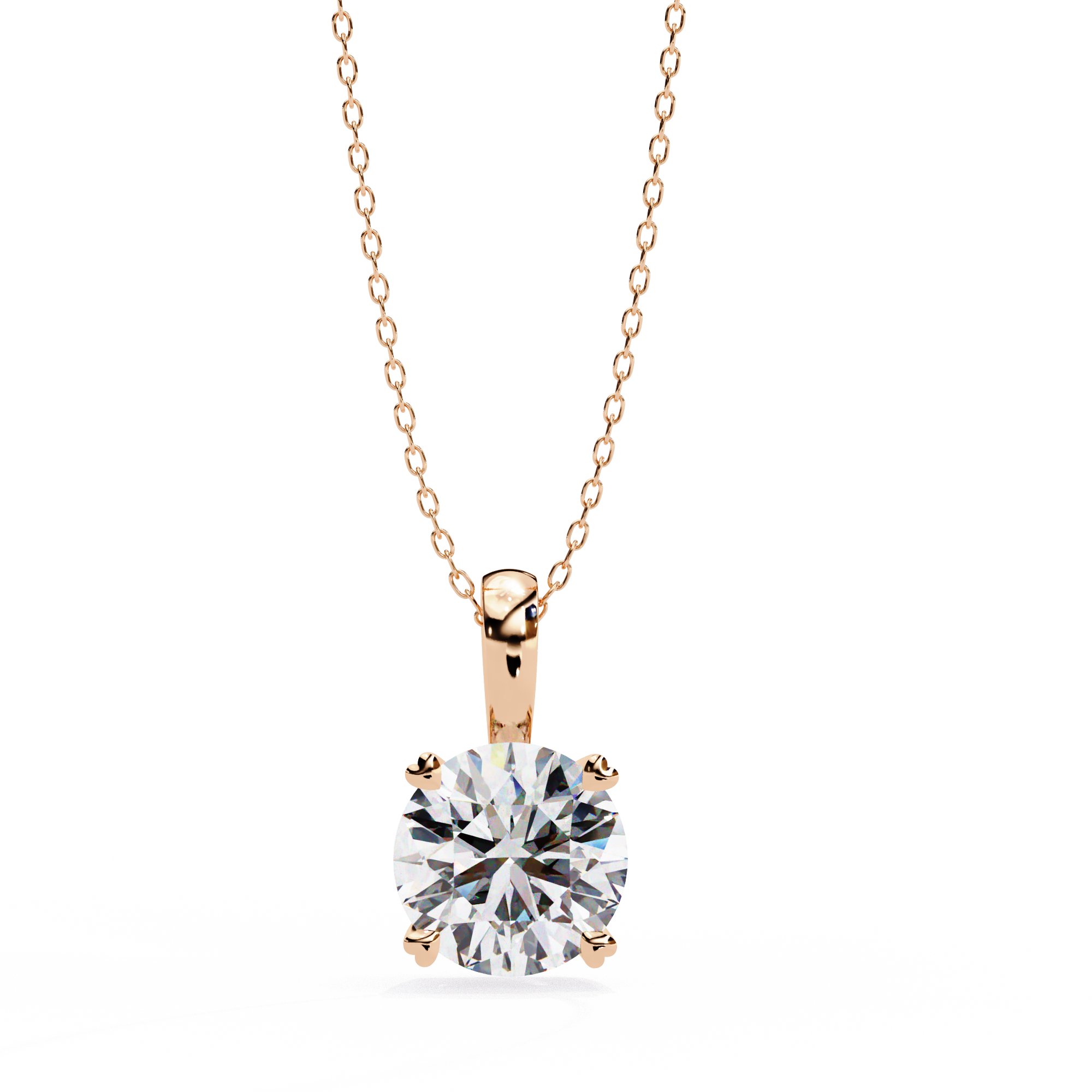0.80 Carat Round Shape Lab-Grown Diamond Pendant Necklace – E Color VS2 Clarity