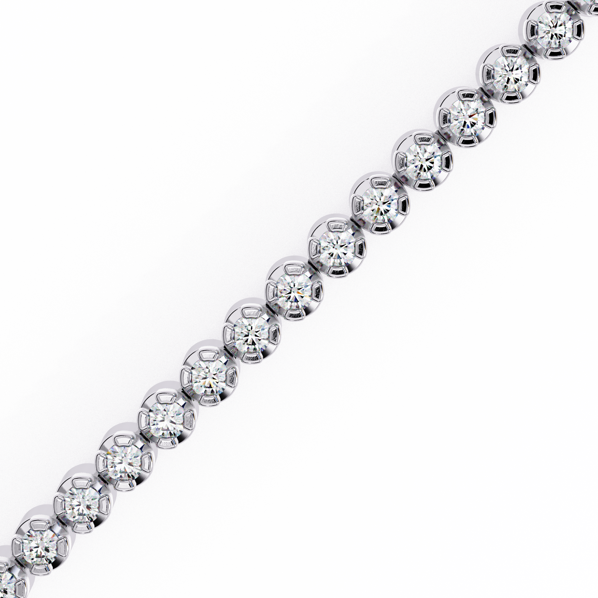 Solitairekart 1.13ct Round Cut Natural Diamond Tennis Bracelet-HI Color. VS-SI Clarity