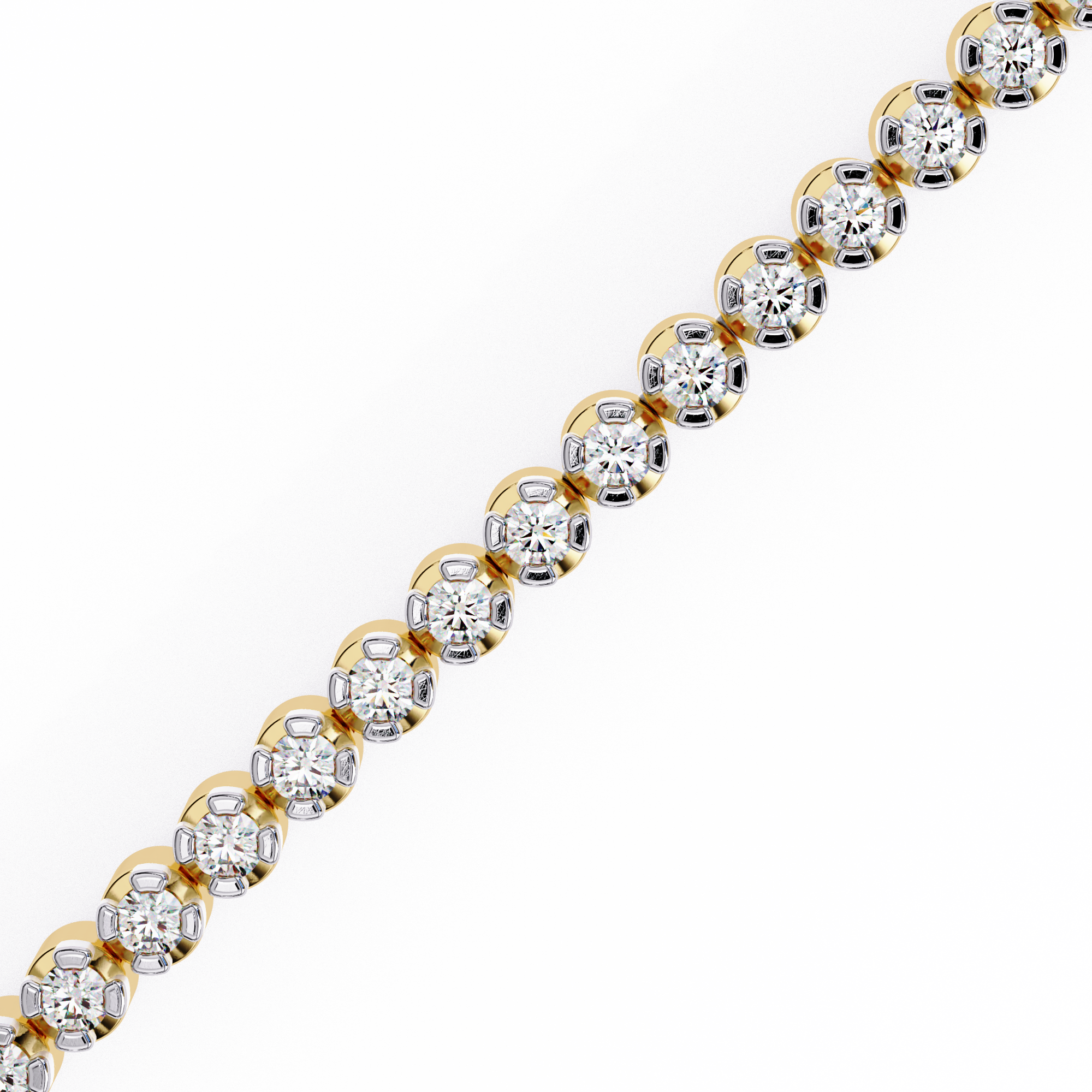 Solitairekart 1.13ct Round Cut Lab Grown Diamond Tennis Bracelet