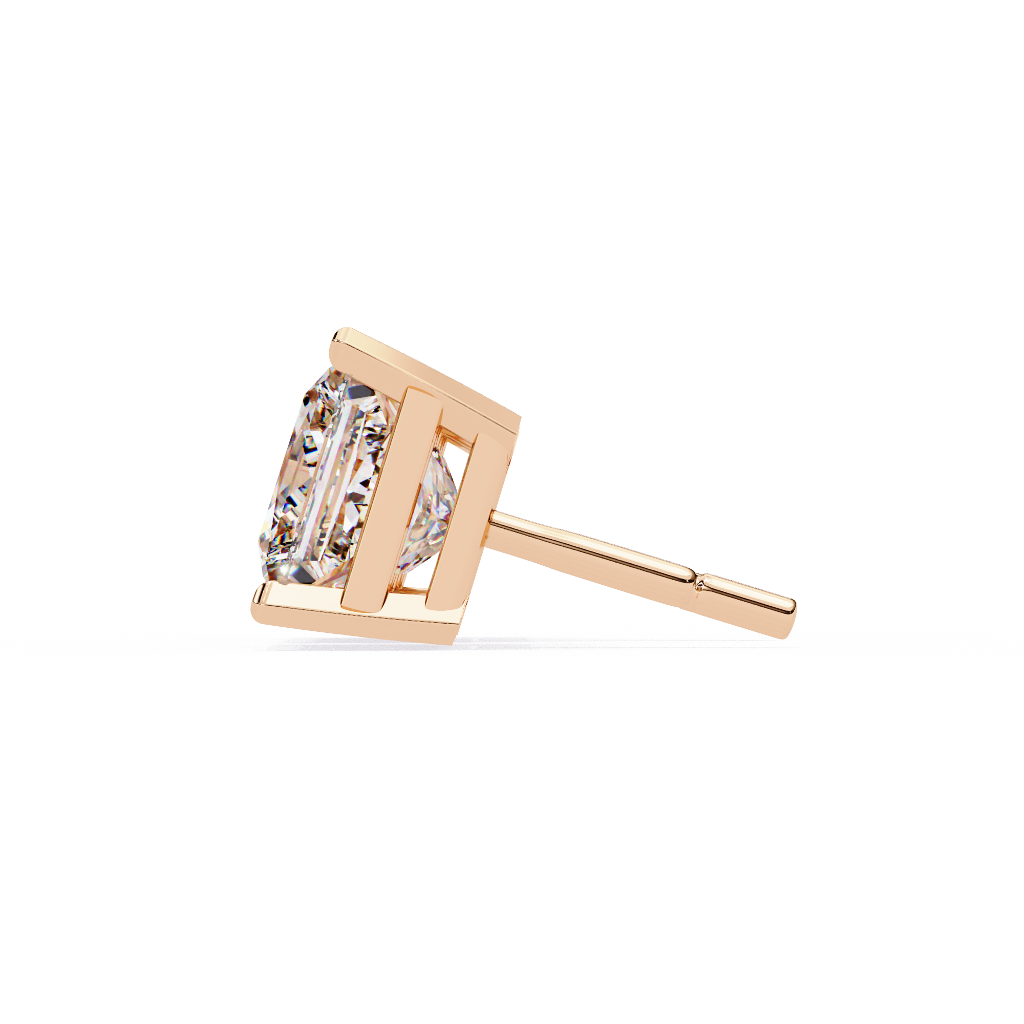 3.04ct Princess Cut Diamond Studs | Solitairekart