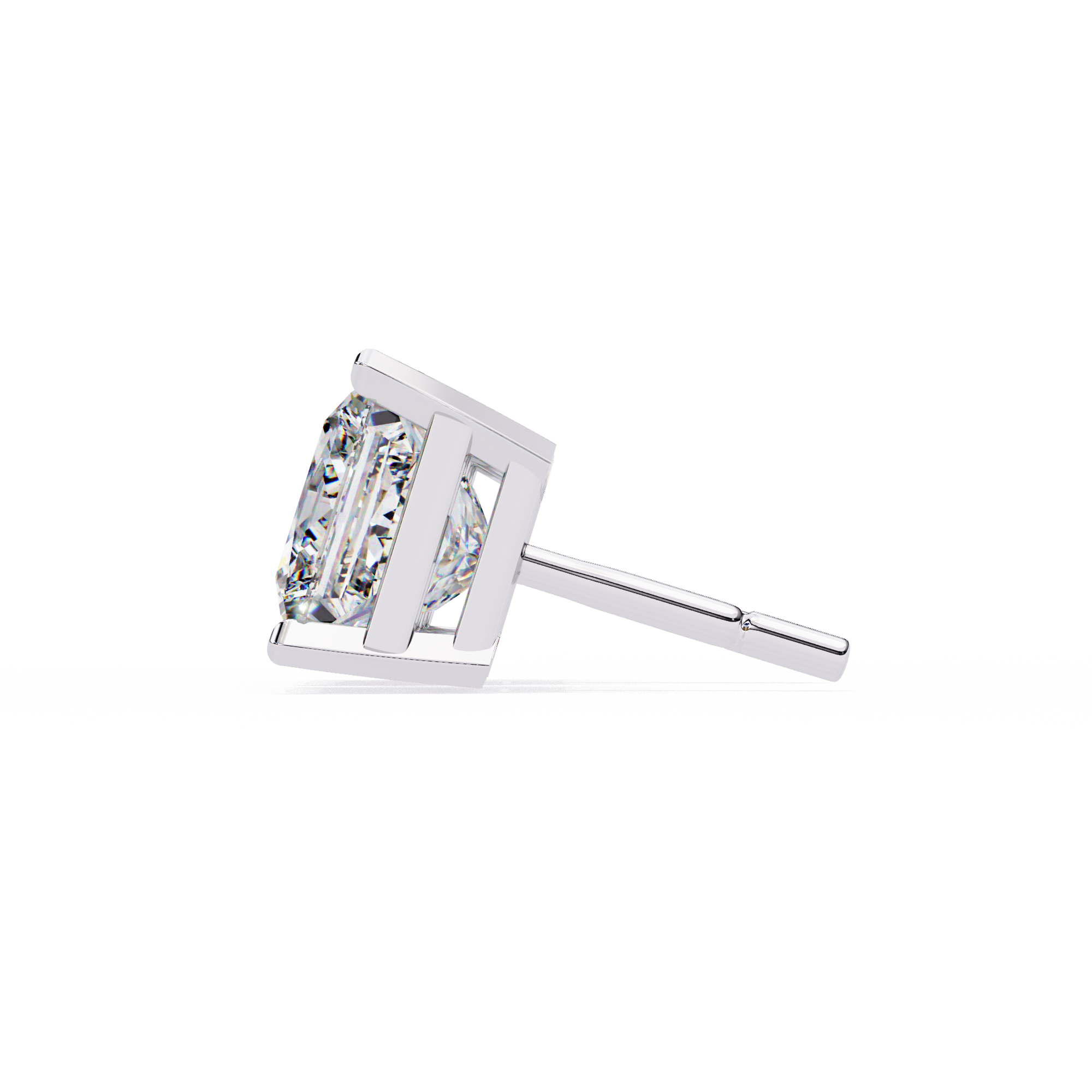 Imperial Spark–3.04ct E Color VS2 Clarity Princess Shape Diamond Stud Earrings