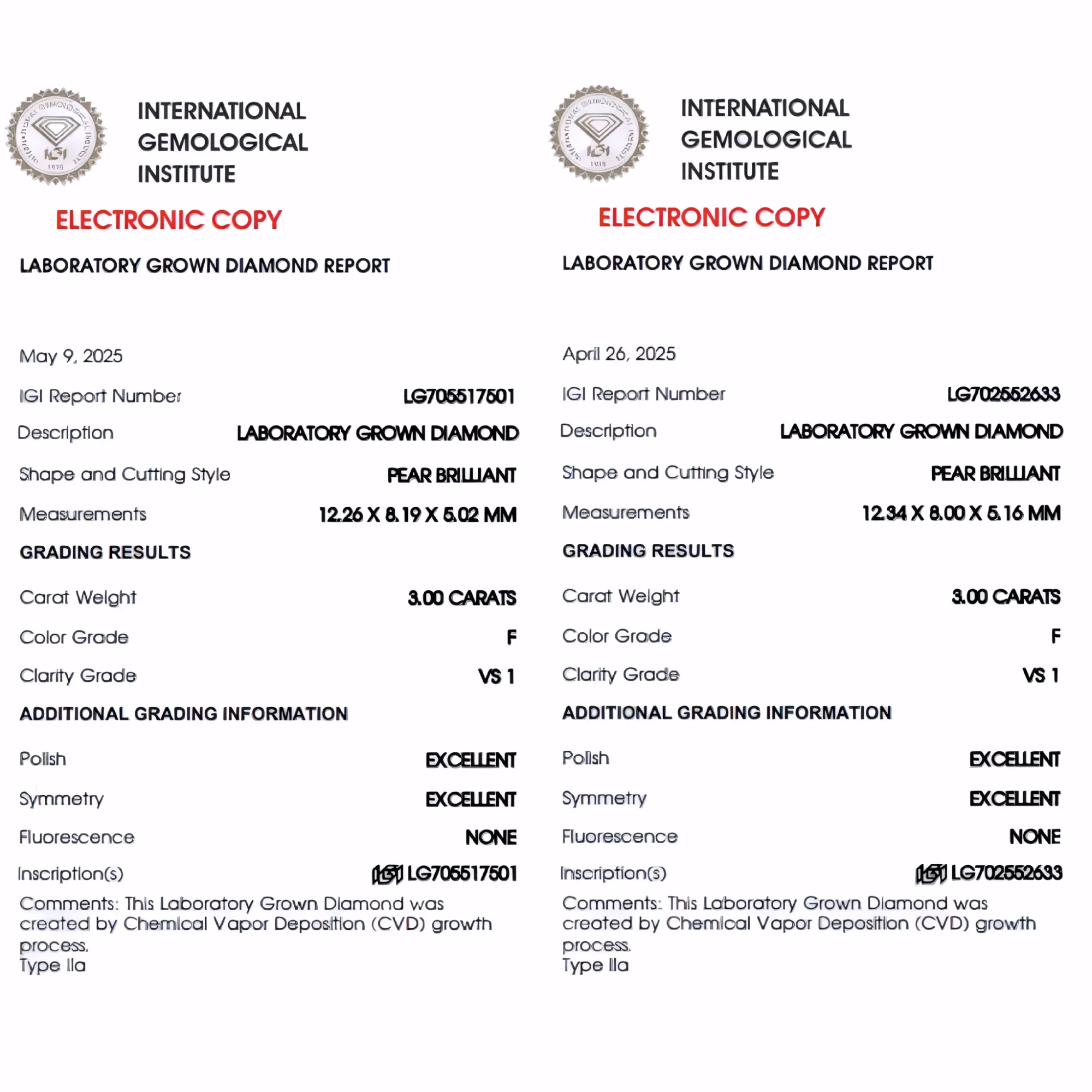 Solitairekart 3+3Carat F Color, VS1 Clarity Combo Lab Grown Diamond For Studs
