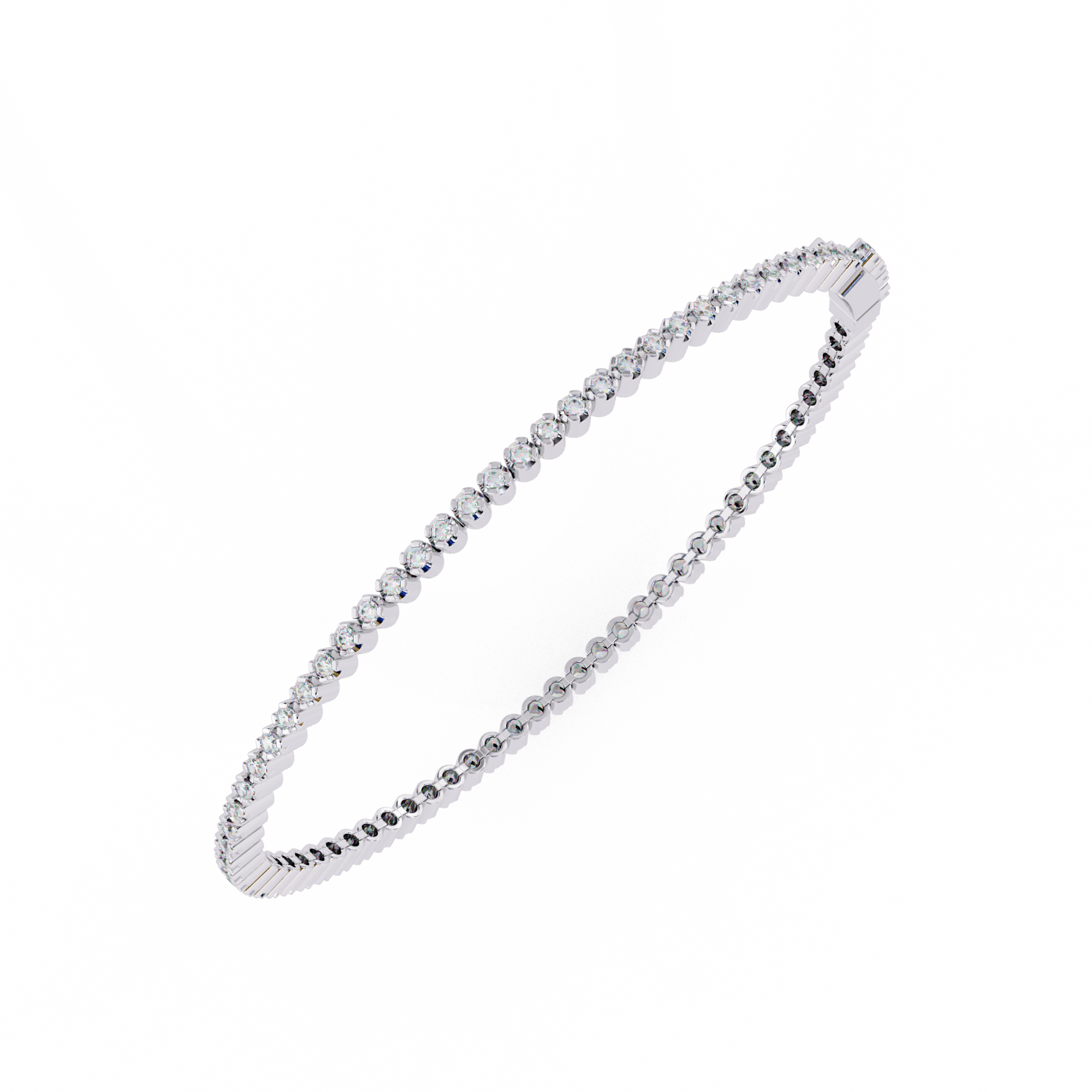 Solitairekart 1.13ct Round Cut Natural Diamond Tennis Bracelet-HI Color. VS-SI Clarity