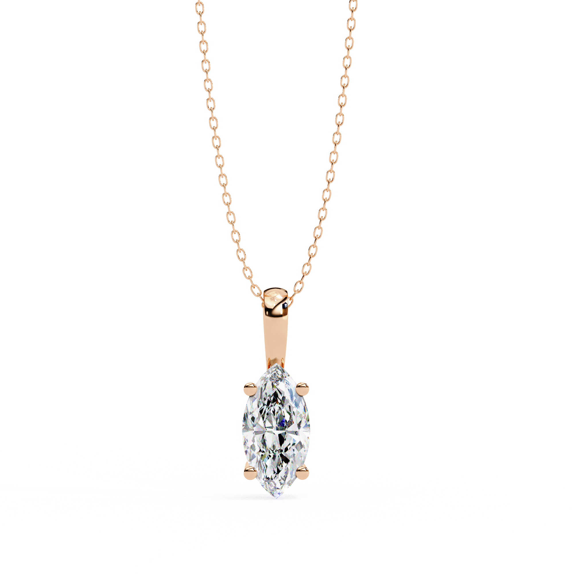 Solitairekart 0.93ct  Marquise-Cut Natural Diamond Solitaire Pendant-H Color, VS1 Clarity