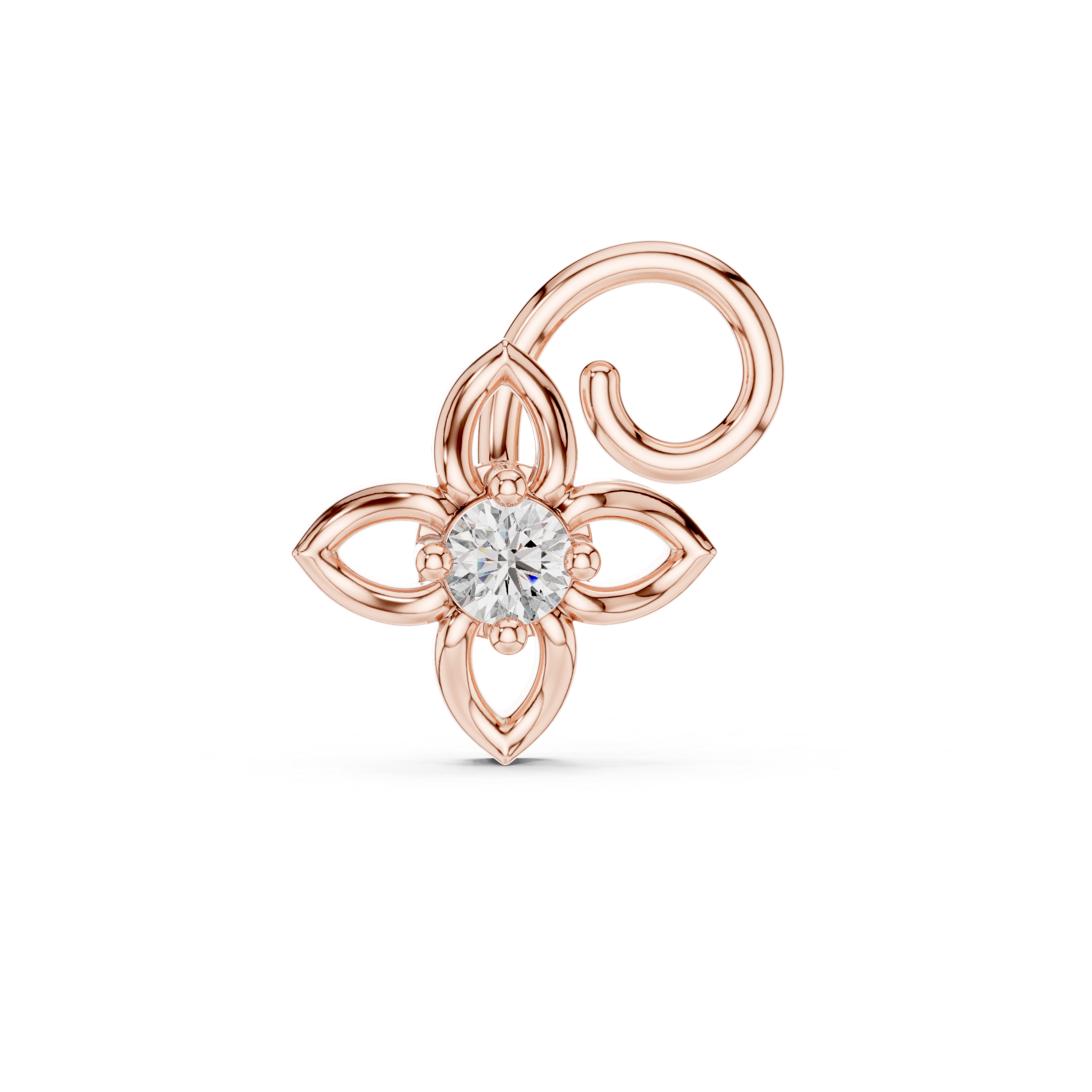 0.015ct GH/SI Natural Diamond Hip Hop Nose Pin – Minimal Sparkle
