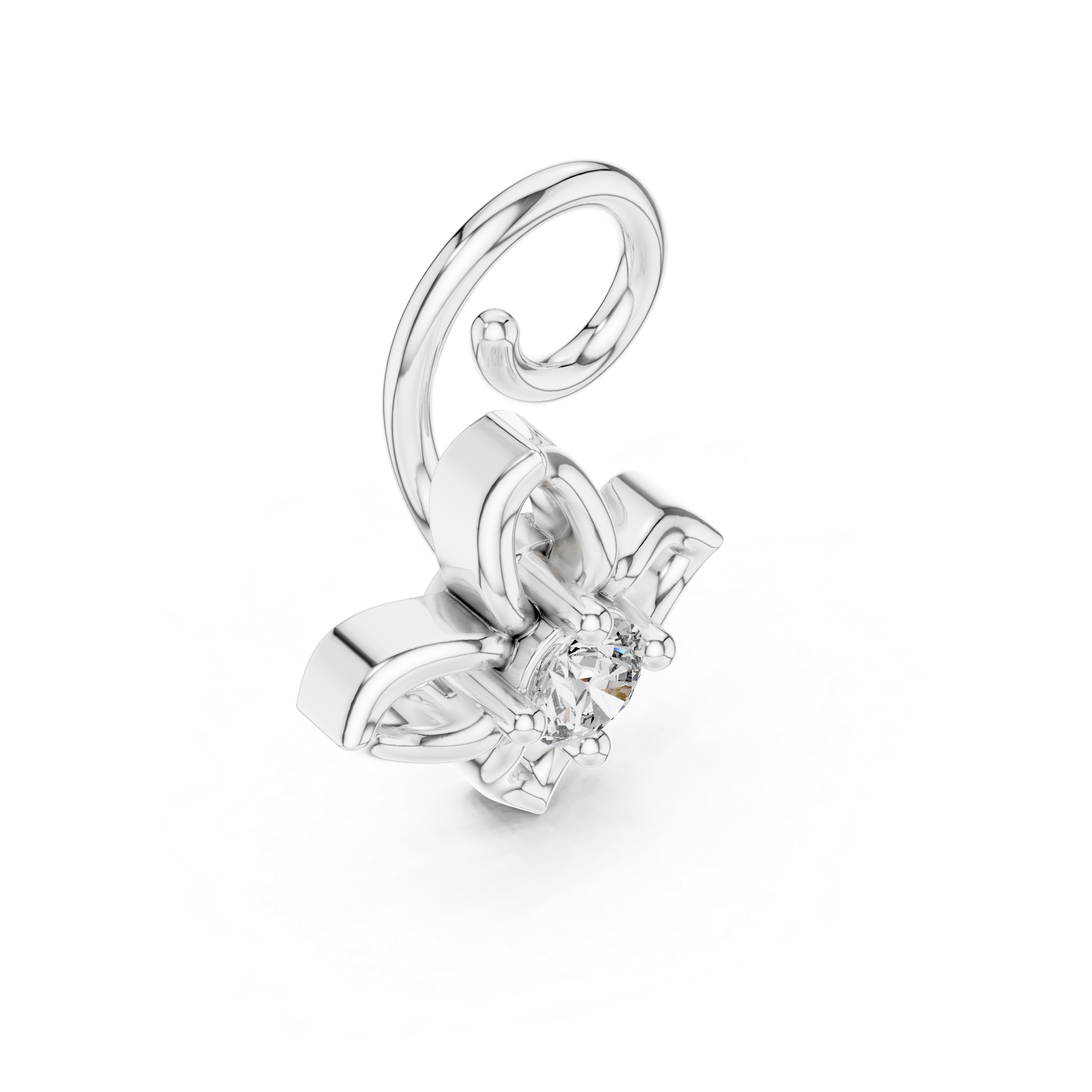 0.015ct GH/SI Natural Diamond Hip Hop Nose Pin – Minimal Sparkle