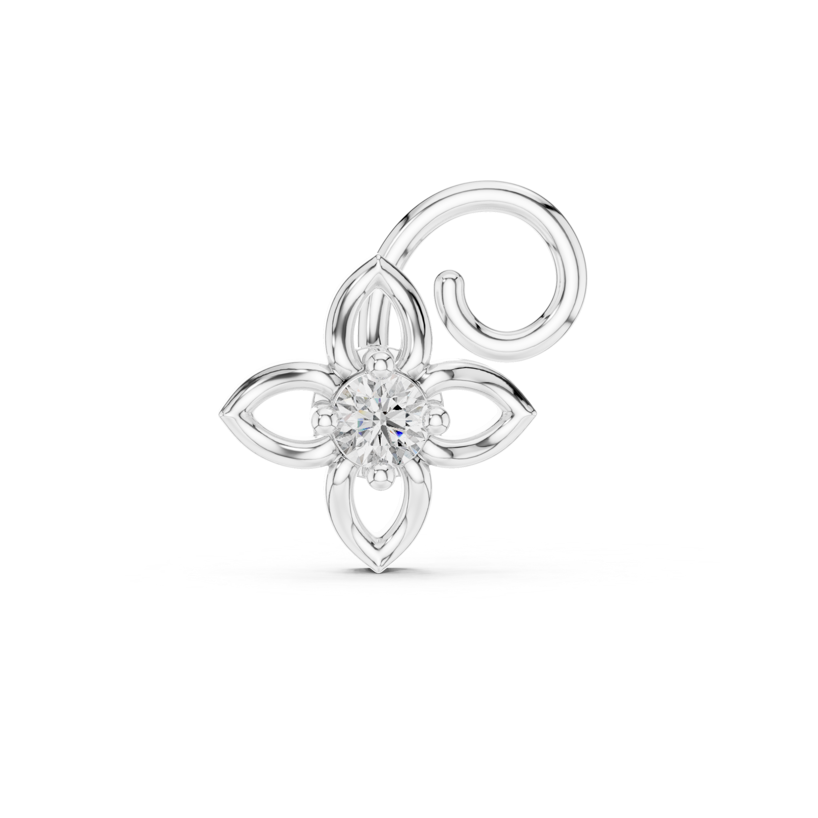 0.015ct GH/SI Natural Diamond Hip Hop Nose Pin – Minimal Sparkle