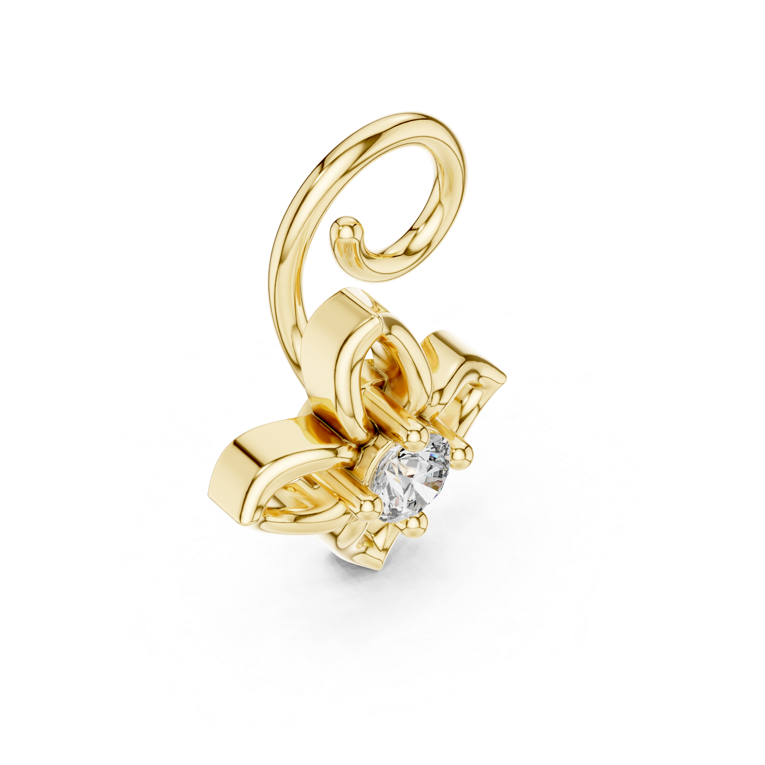 0.015ct GH/SI Natural Diamond Hip Hop Nose Pin – Minimal Sparkle