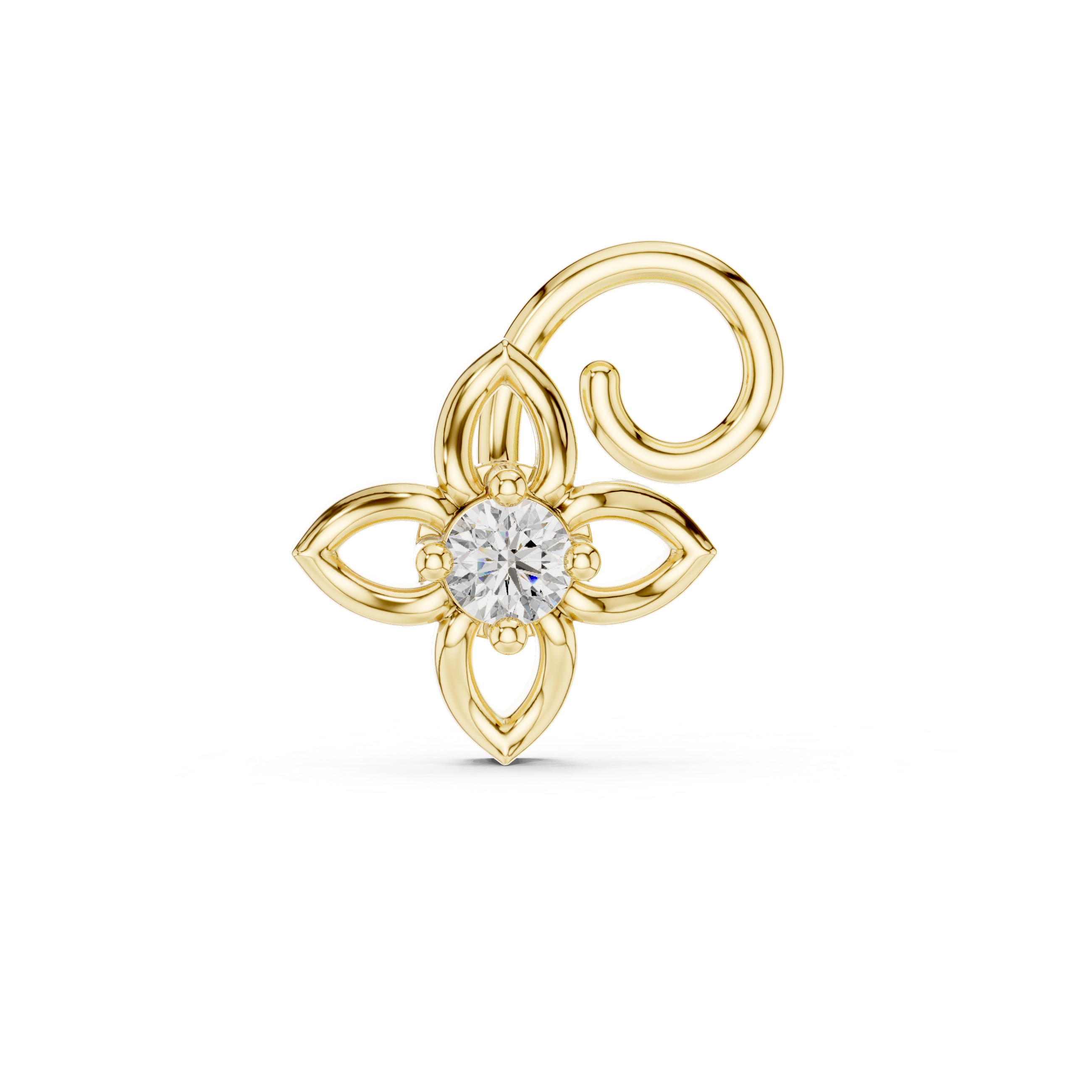 0.015ct GH/SI Natural Diamond Hip Hop Nose Pin – Minimal Sparkle