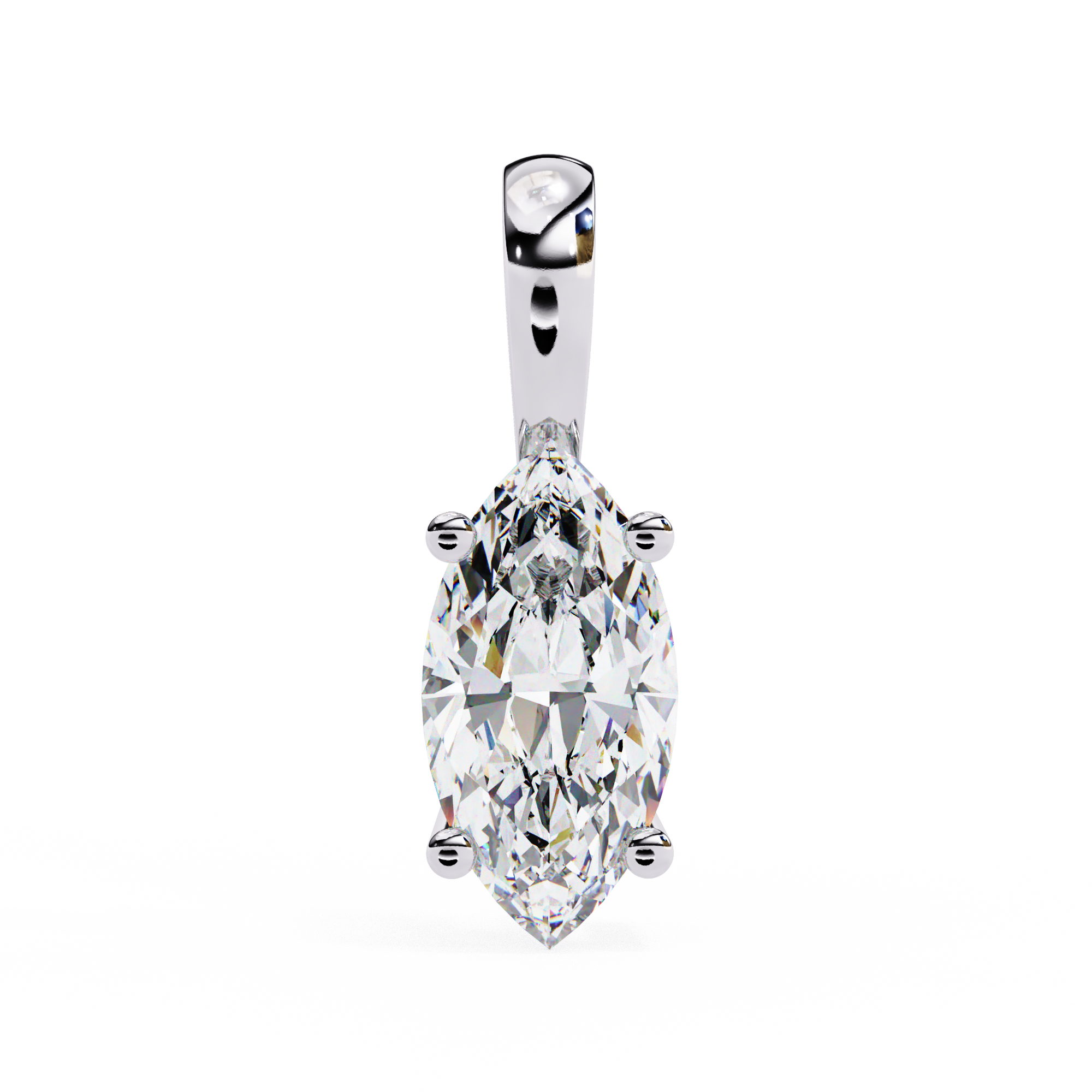 Solitairekart 0.93ct  Marquise-Cut Natural Diamond Solitaire Pendant-H Color, VS1 Clarity