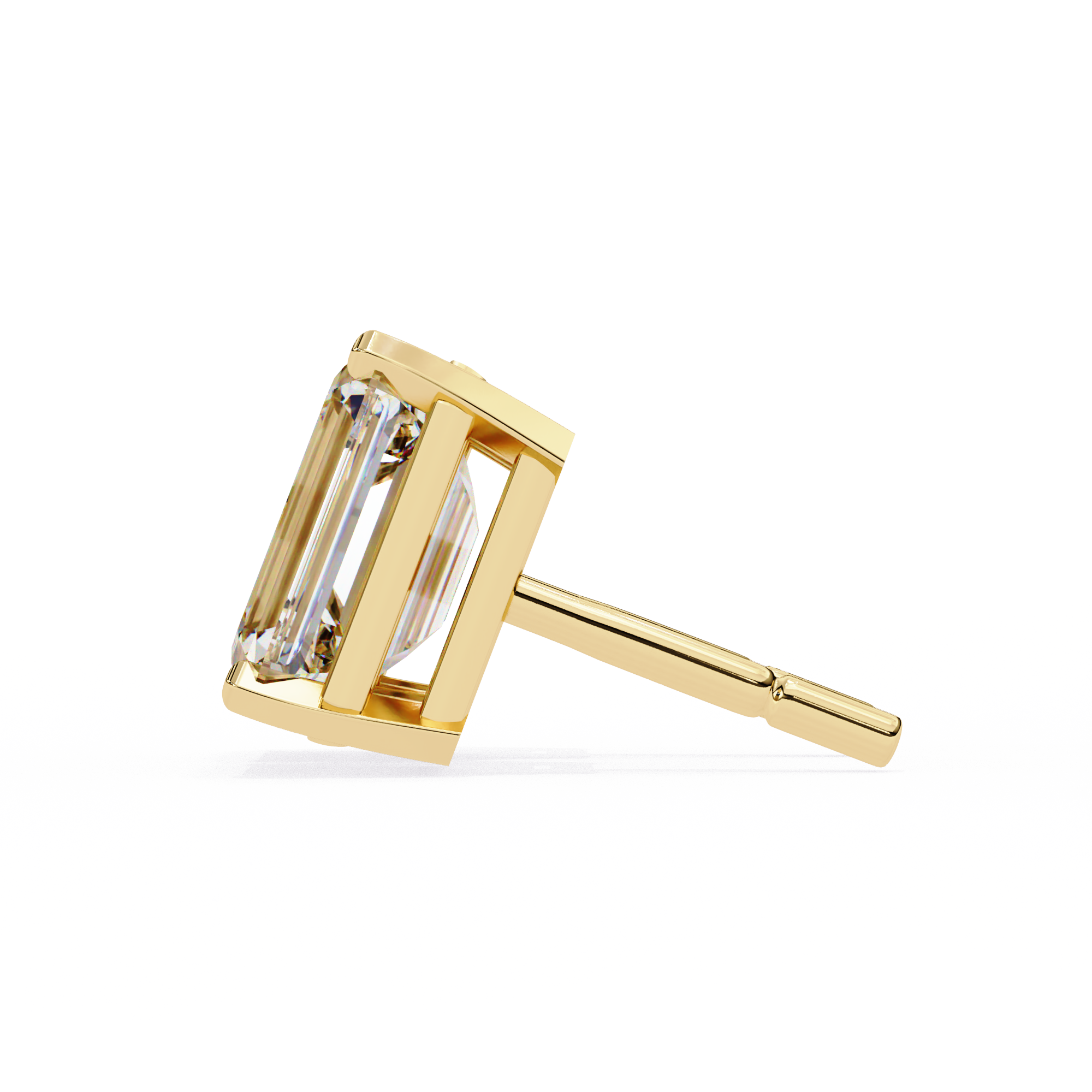 2.39 Carat E Color VS1 Clarity Emerald Cut Lab Grown Diamond Stud Earrings