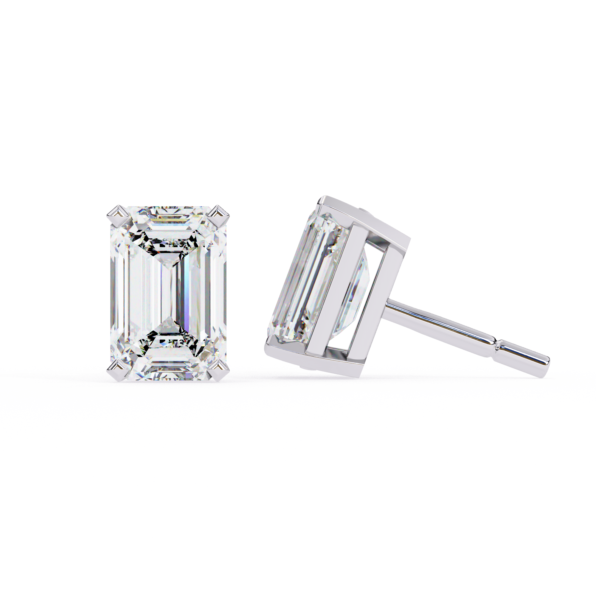 2.39ct Emerald Cut Diamond Studs | Solitairekart