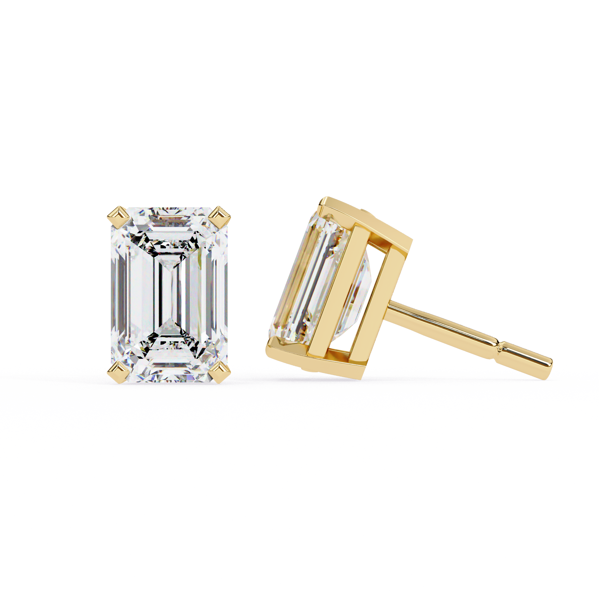 2.39ct Emerald Cut Diamond Studs | Solitairekart