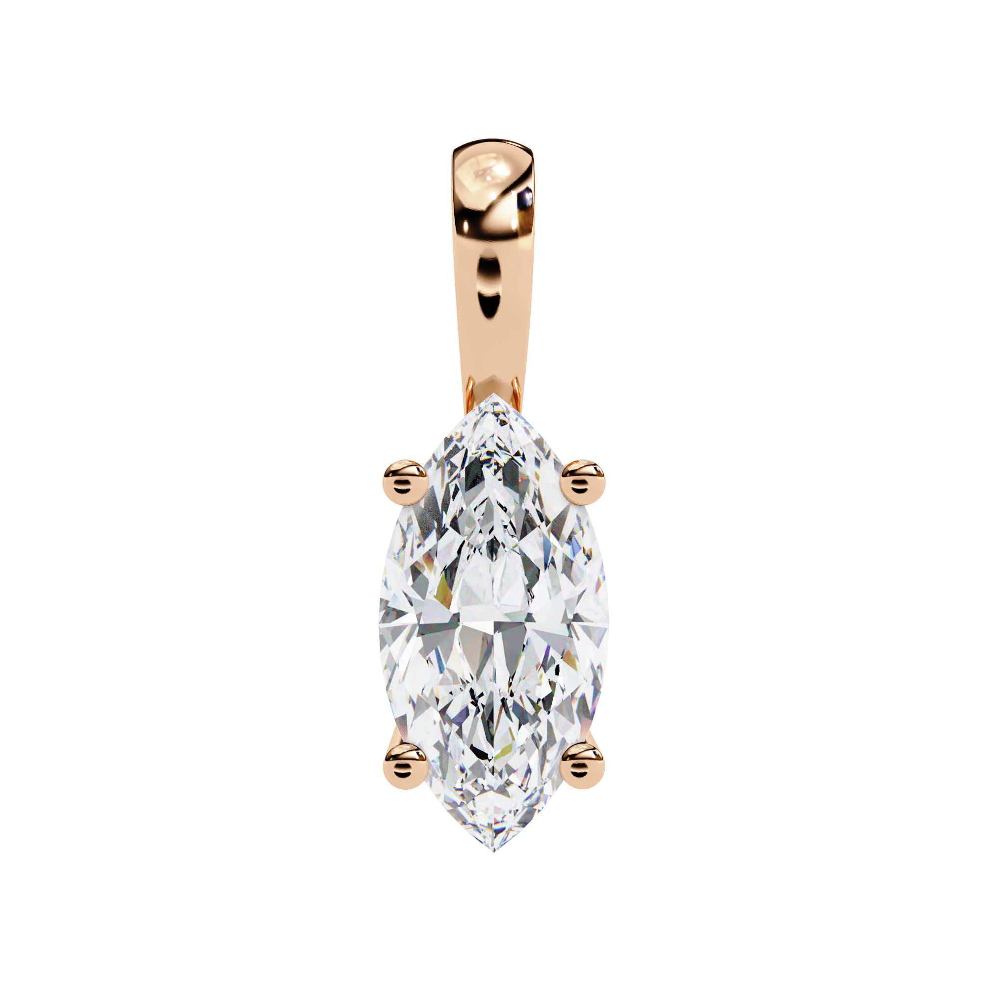Solitairekart 0.93ct  Marquise-Cut Natural Diamond Solitaire Pendant-H Color, VS1 Clarity