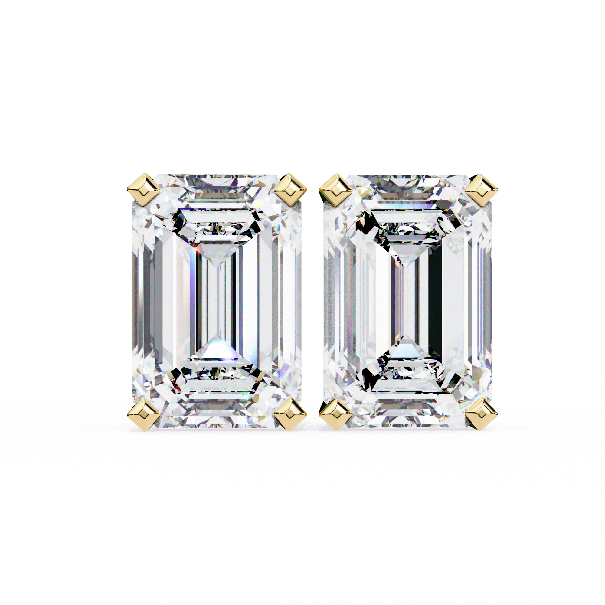 2.39 Carat E Color VS1 Clarity Emerald Cut Lab Grown Diamond Stud Earrings