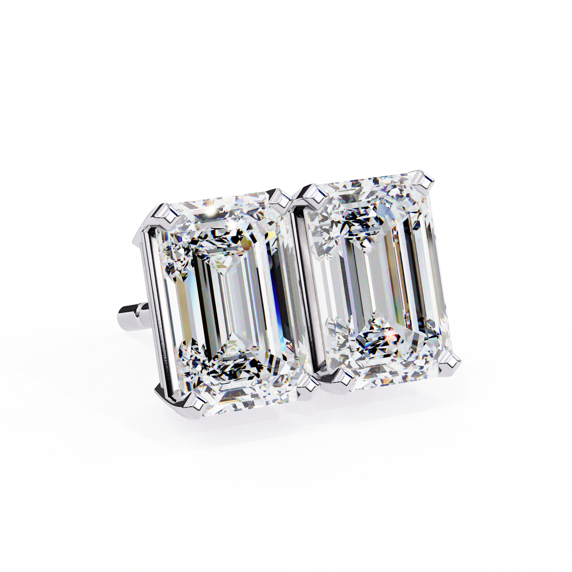 2.39ct Emerald Cut Diamond Studs | Solitairekart