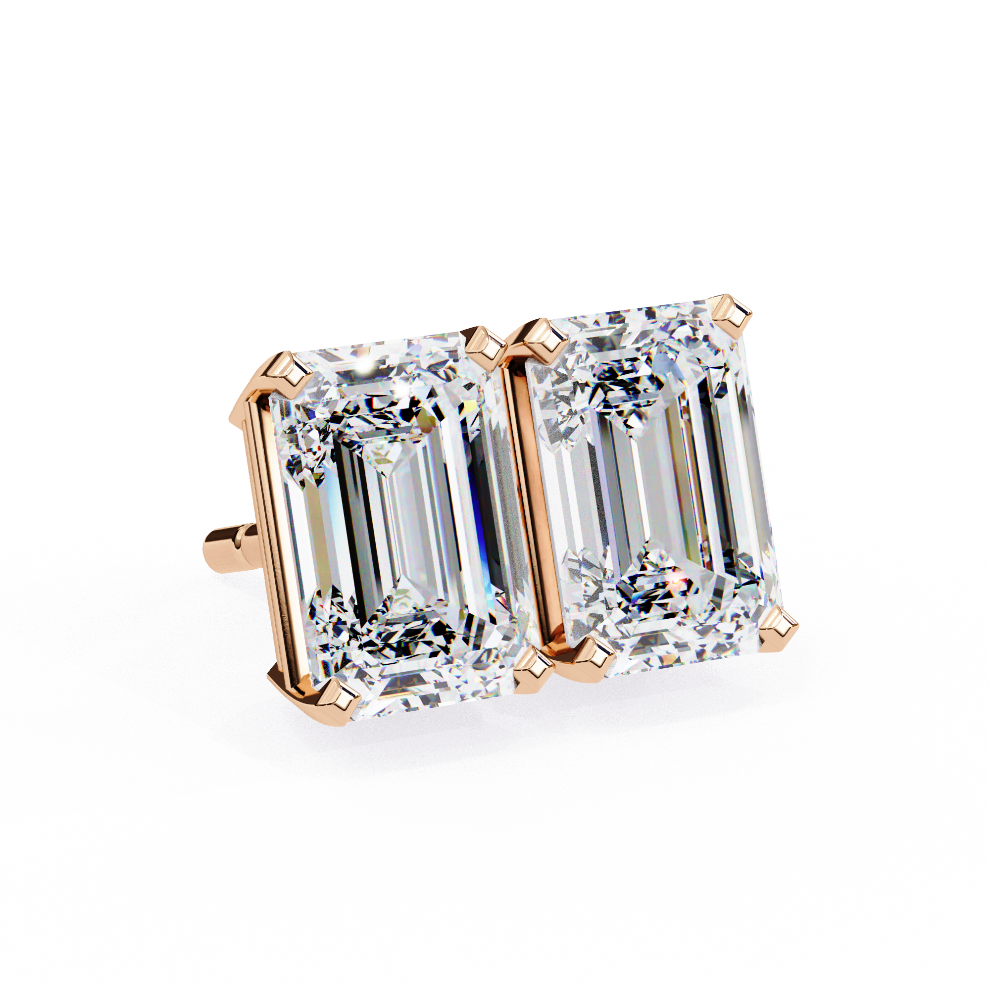 2.39ct Emerald Cut Diamond Studs | Solitairekart