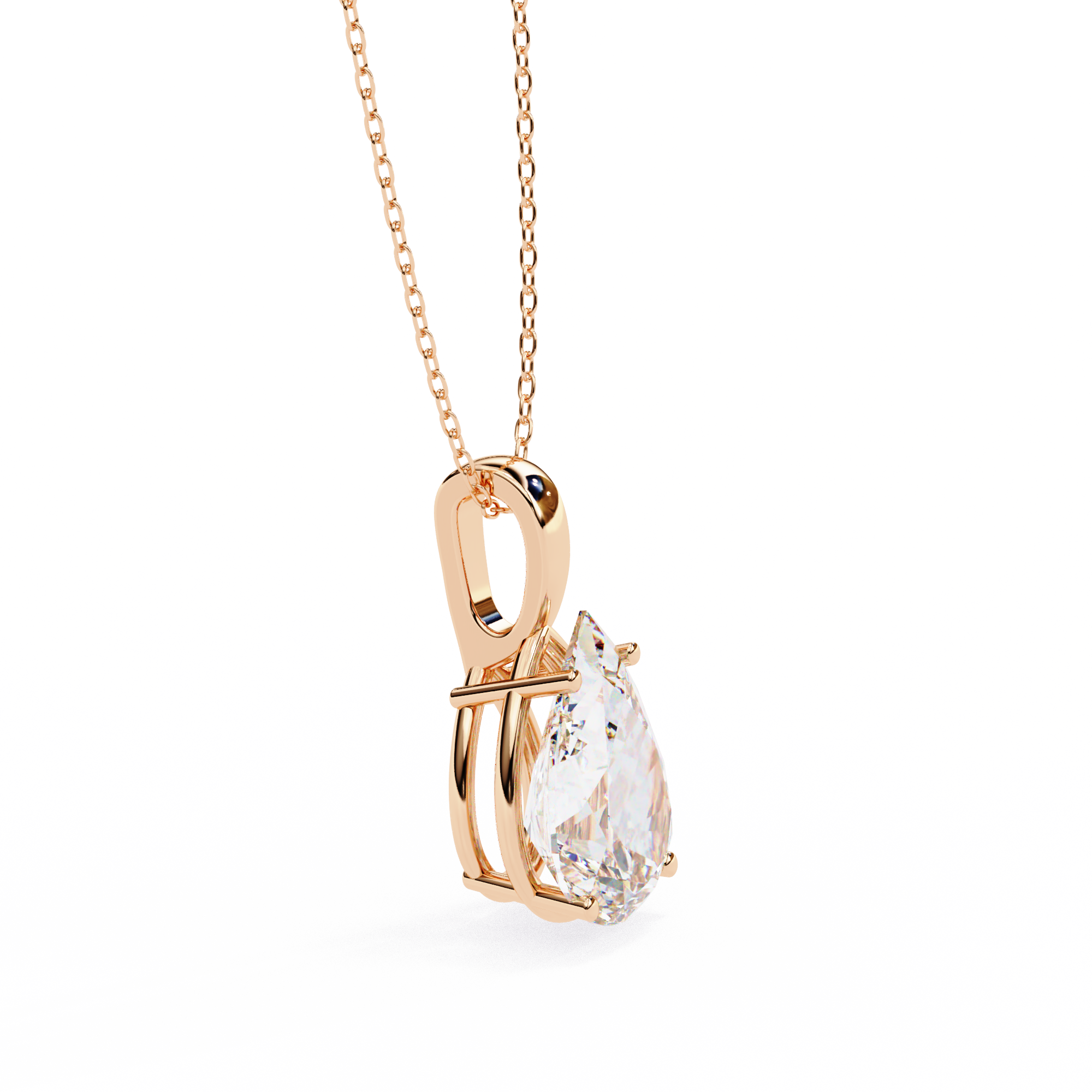 Solitairekart 2.06ct Pear-Cut Natural Diamond Solitaire Pendant-H Color, VS1 Clarity