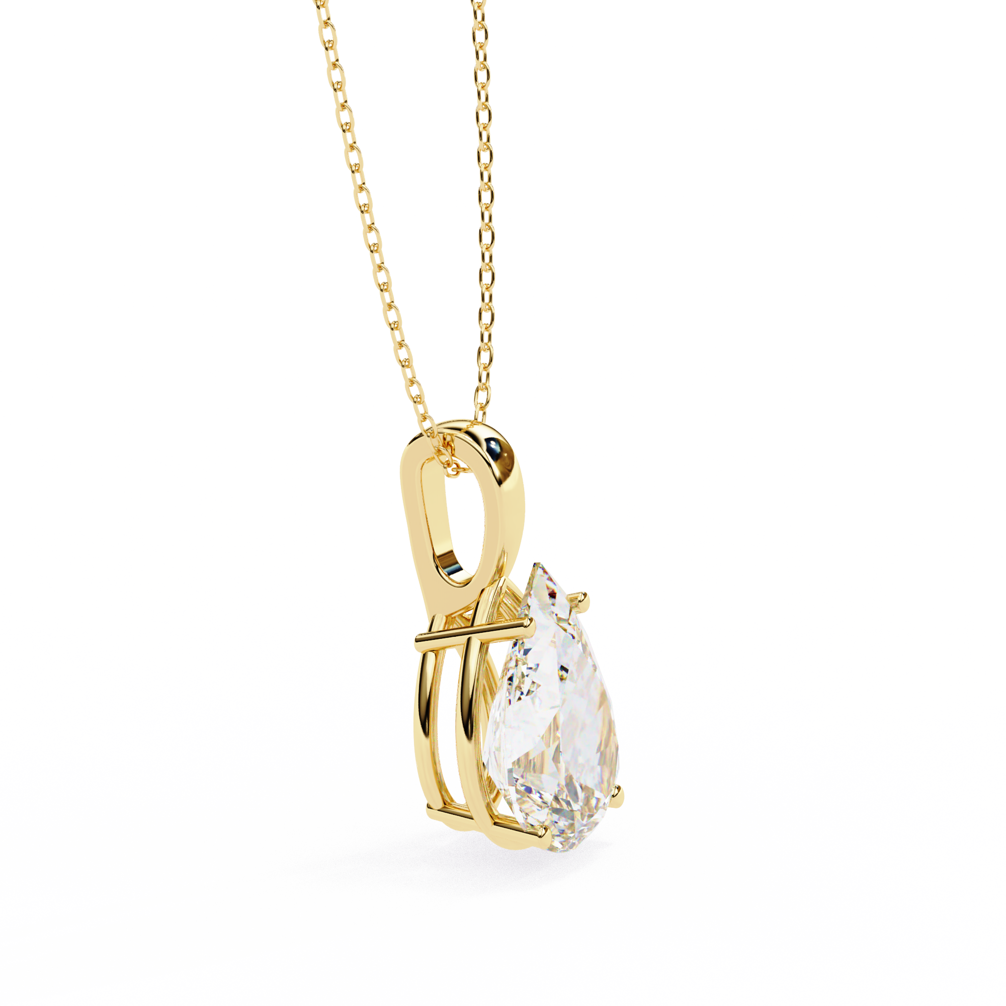 2.06 Carat Pear Shape Lab-Grown Diamond Pendant Necklace – E Color VVS2 Clarity