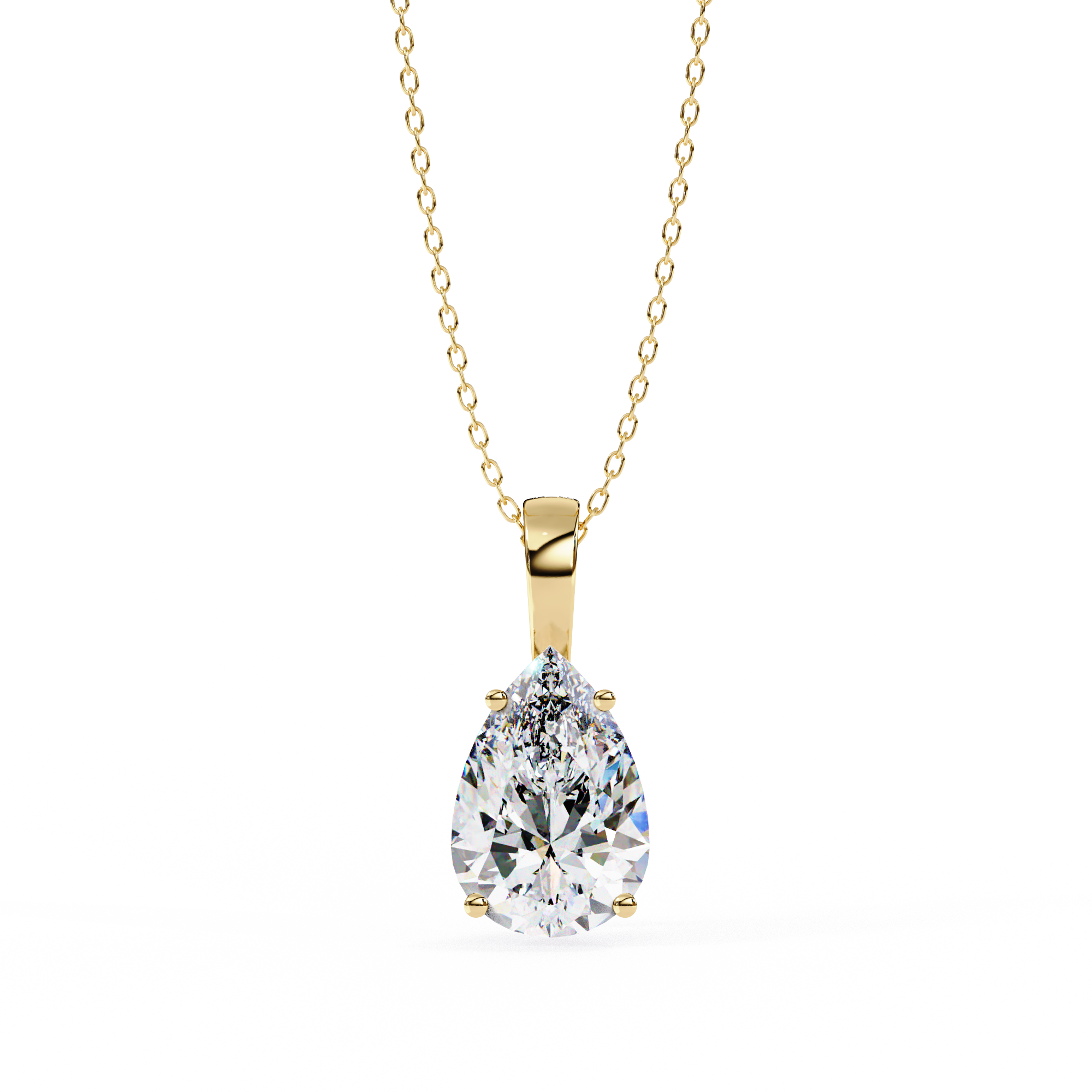 Solitairekart 2.06ct Pear-Cut Natural Diamond Solitaire Pendant-H Color, VS1 Clarity