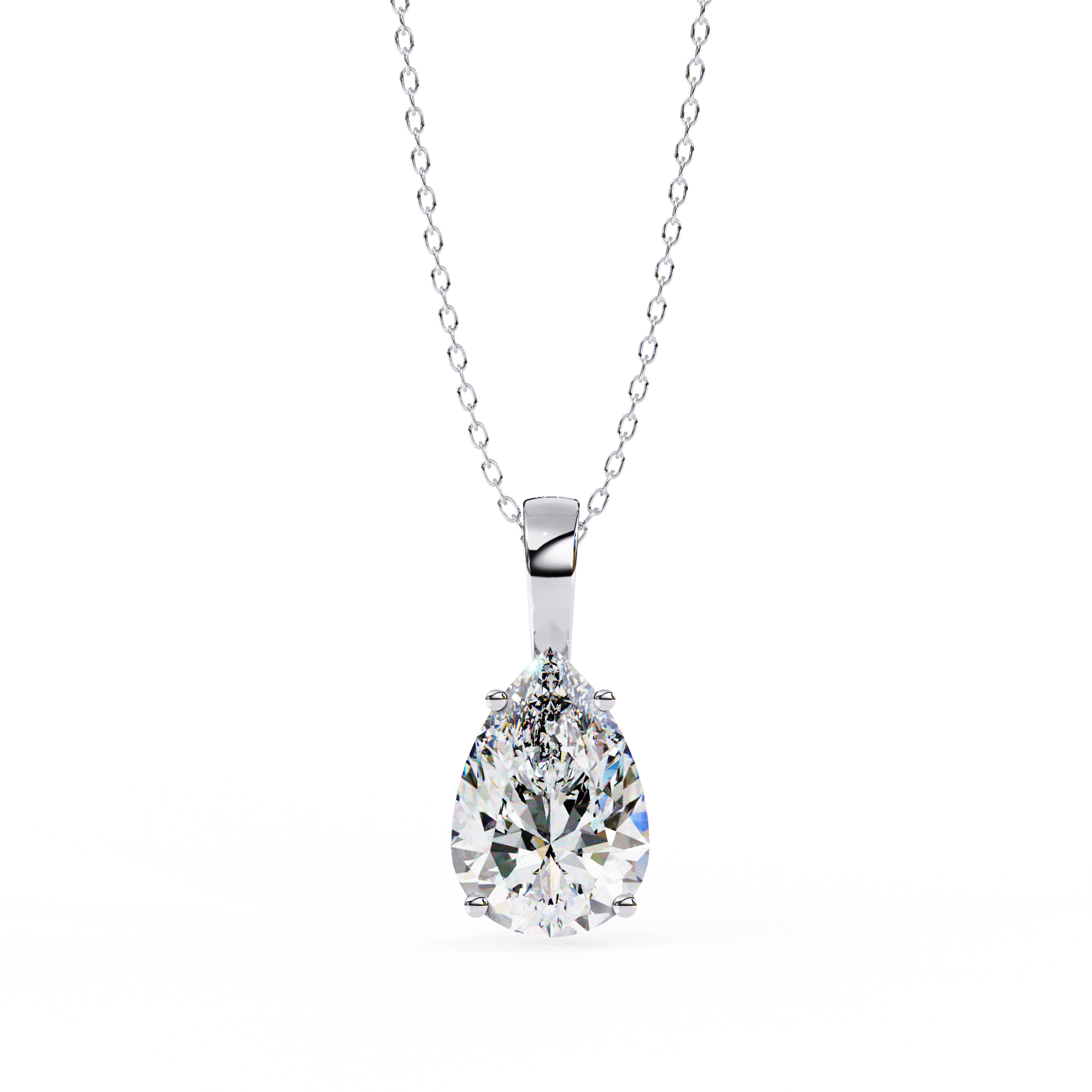 Solitairekart 2.06ct Pear-Cut Natural Diamond Solitaire Pendant-H Color, VS1 Clarity
