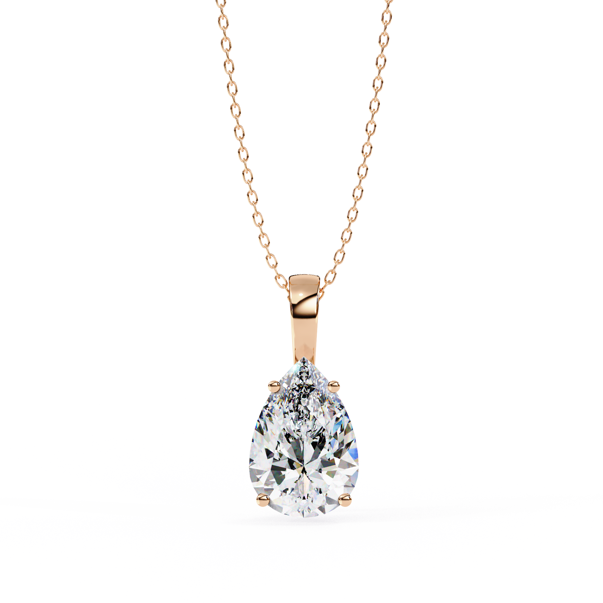 2.06 Carat Pear Shape Lab-Grown Diamond Pendant Necklace – E Color VVS2 Clarity
