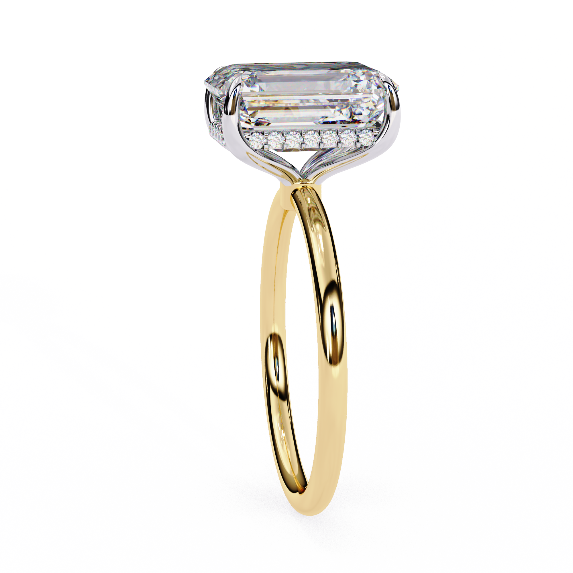 2.53 Carat Radiant & Round Lab Grown Diamond Engagement Ring