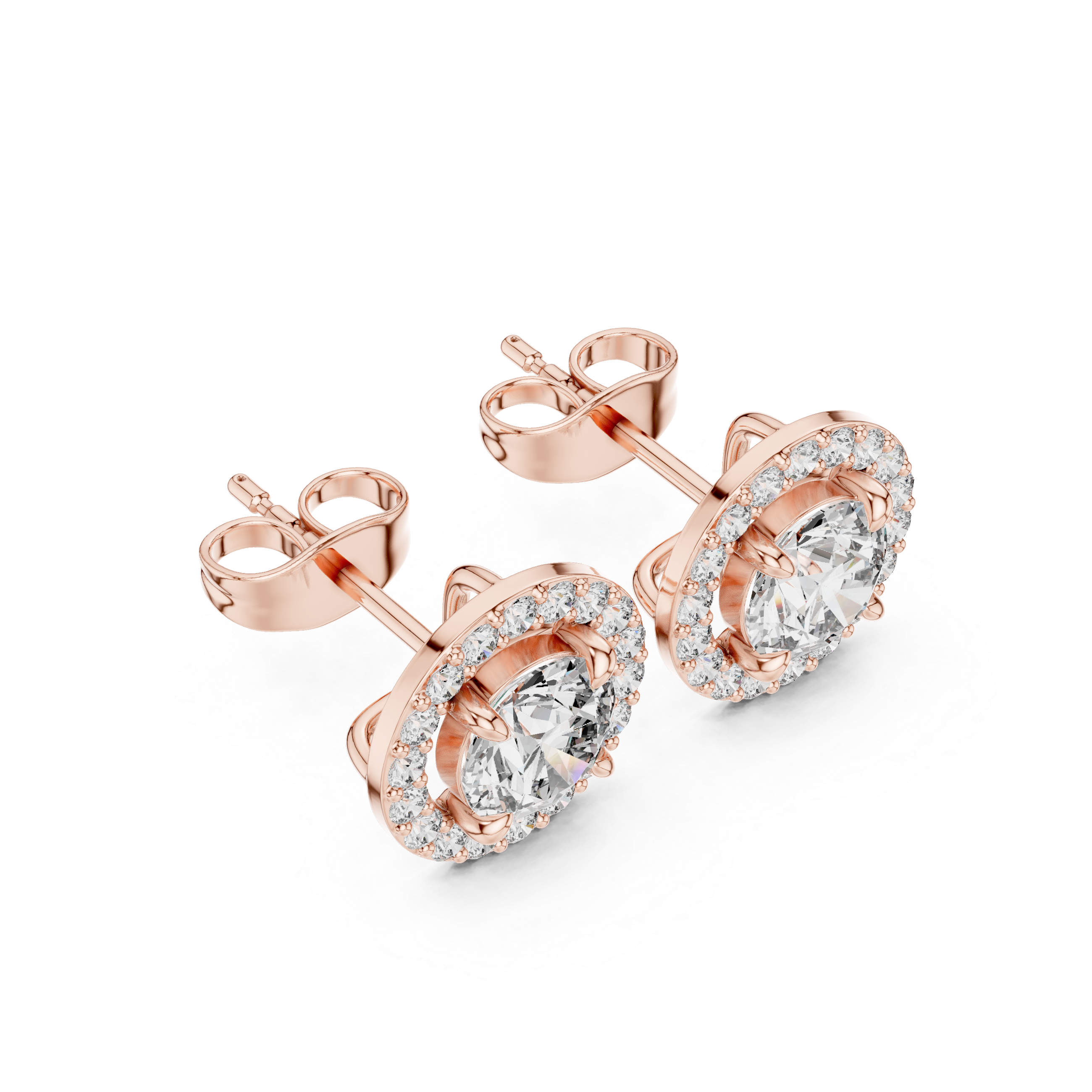 1.7 Carat Natural Diamond Studs – Round Shape, H Color, VS2 Clarity