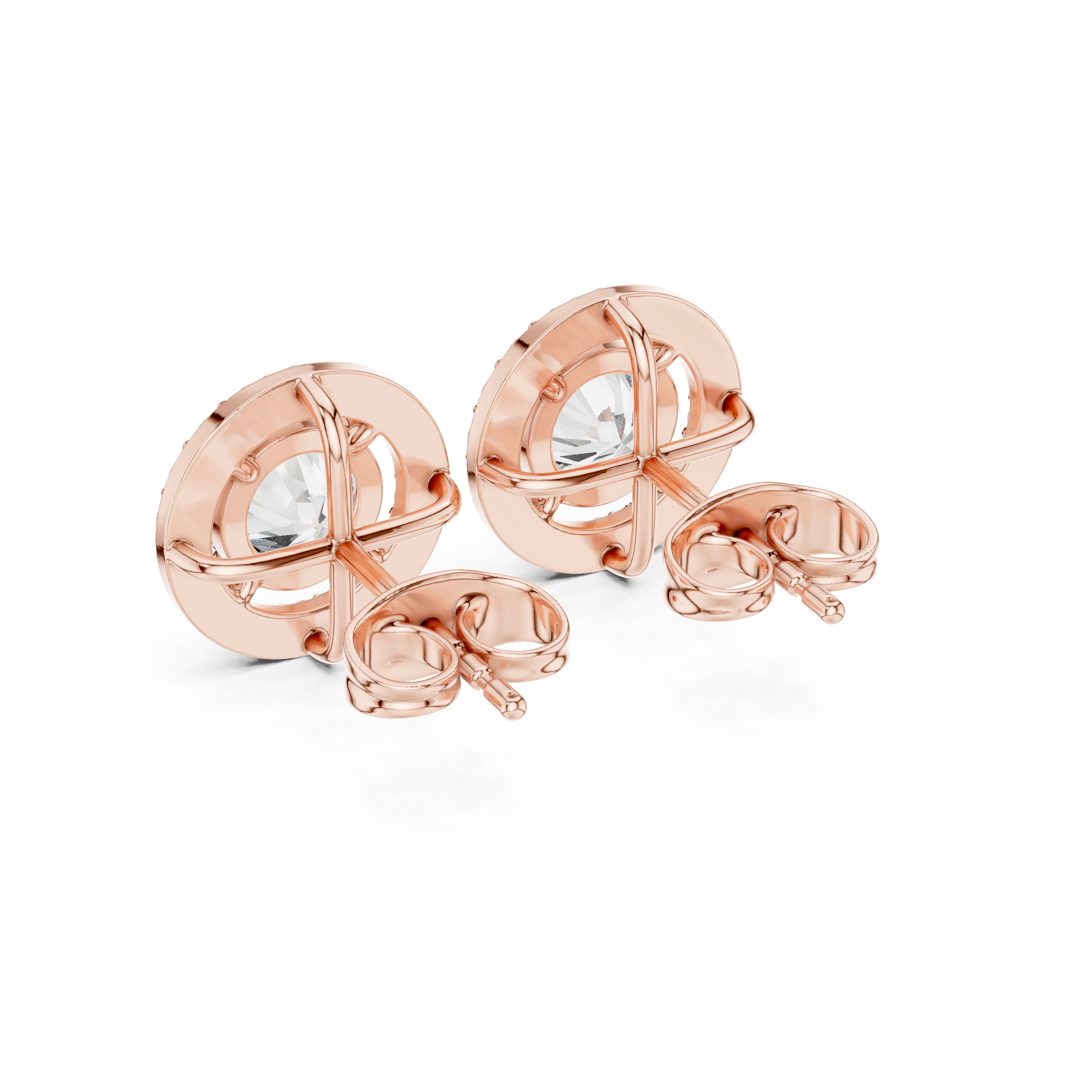 1.7 Carat Natural Diamond Studs – Round Shape, H Color, VS2 Clarity