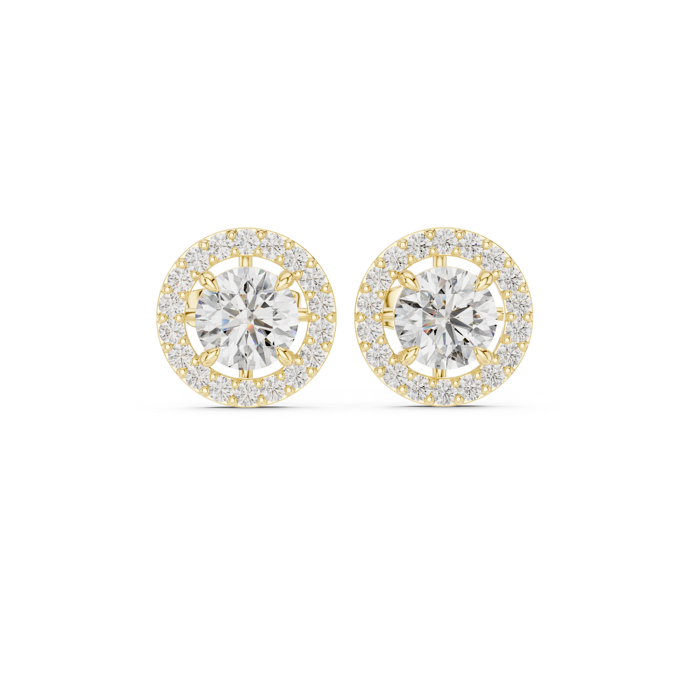 1.7 Carat Natural Diamond Studs – Round Shape, H Color, VS2 Clarity