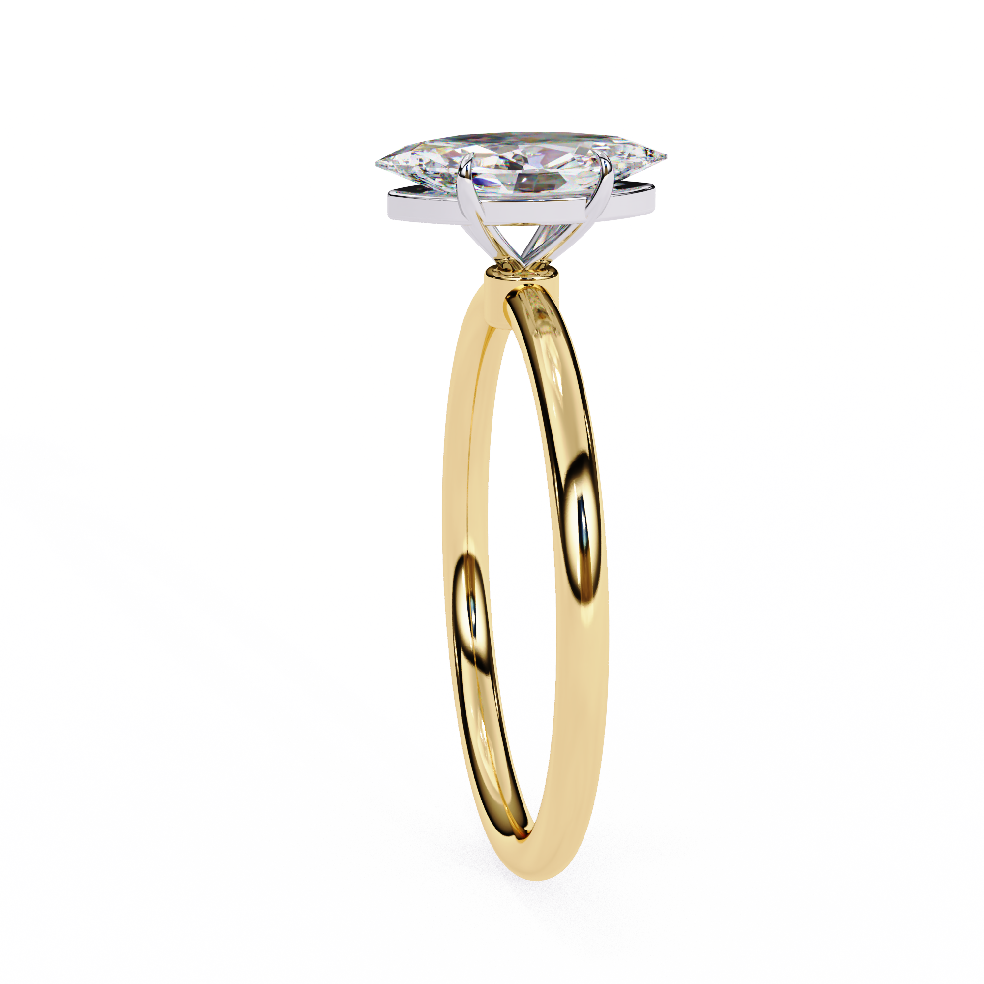 0.82 CT Marquise Cut Lab Diamond Classic Solitaire Engagement Ring