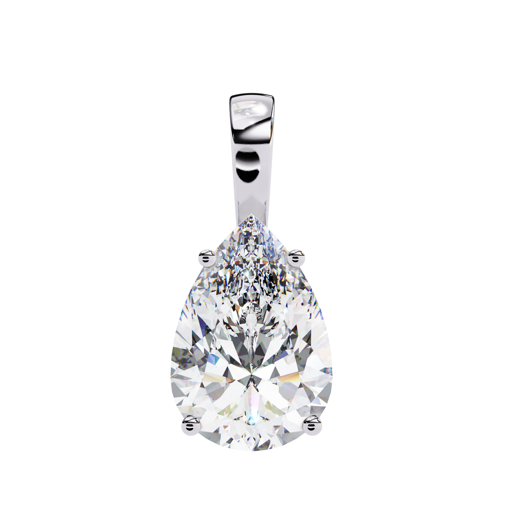 Solitairekart 2.06ct Pear-Cut Natural Diamond Solitaire Pendant-H Color, VS1 Clarity