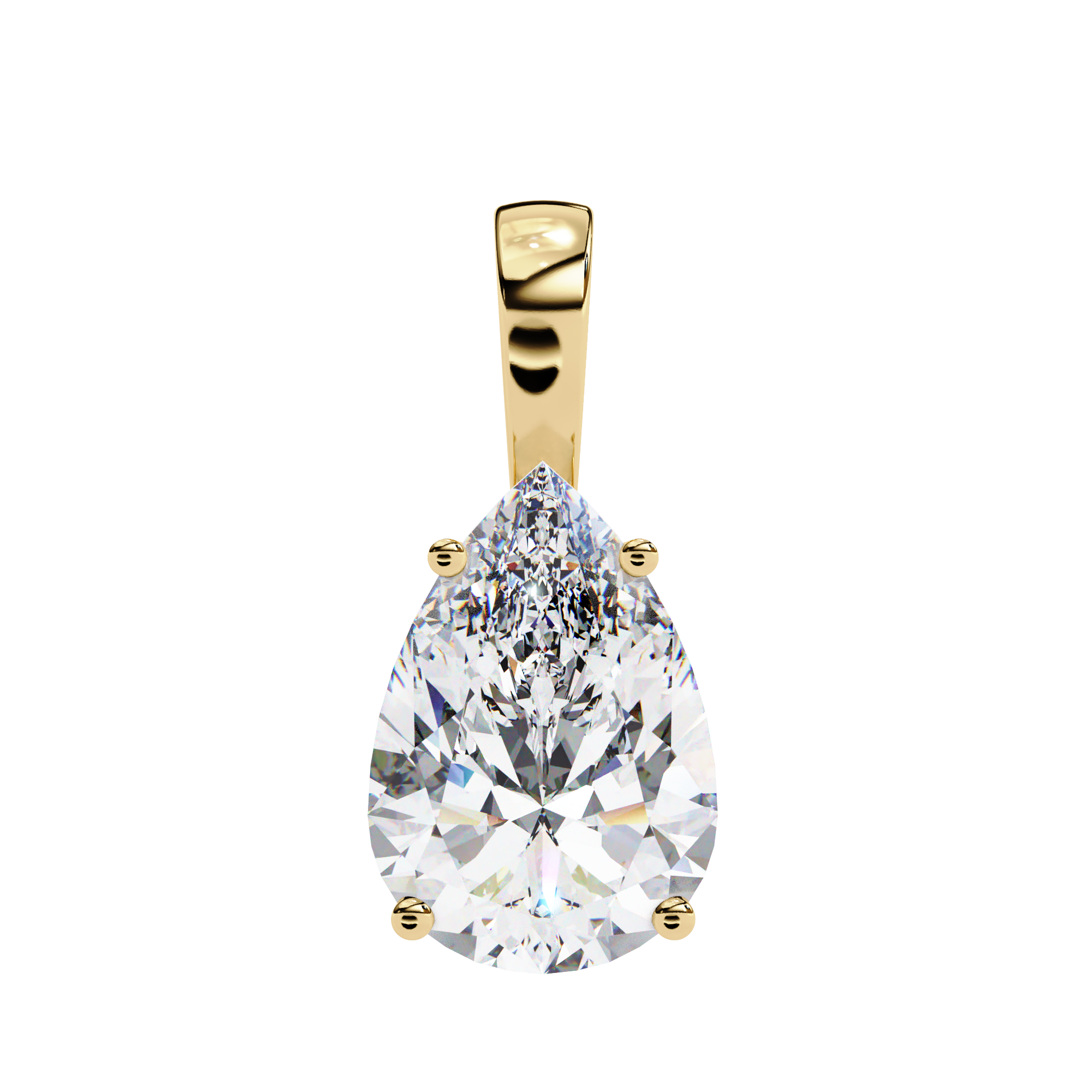 Solitairekart 2.06ct Pear-Cut Natural Diamond Solitaire Pendant-H Color, VS1 Clarity