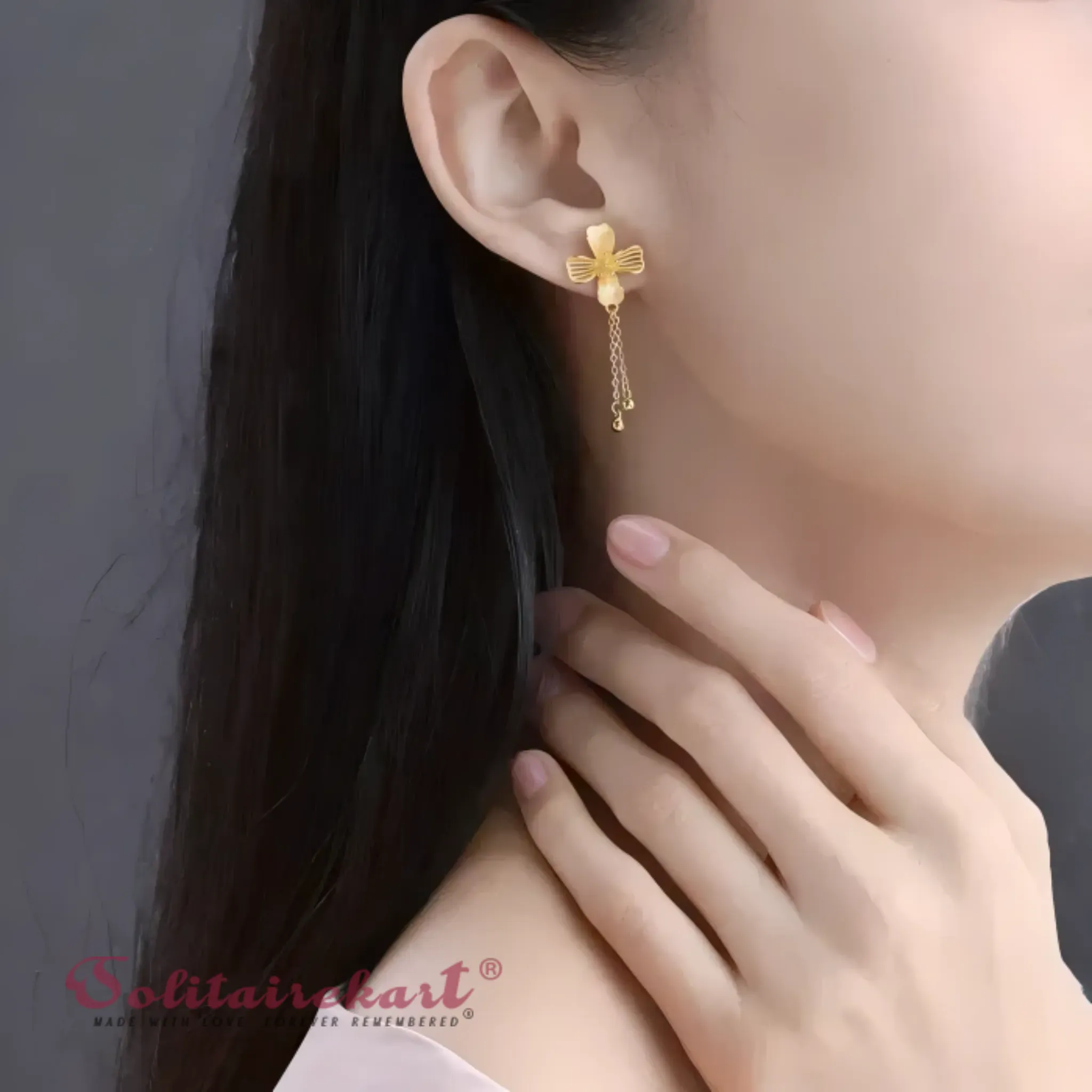 14K Gold 4.87grm Blossom Drop Earring