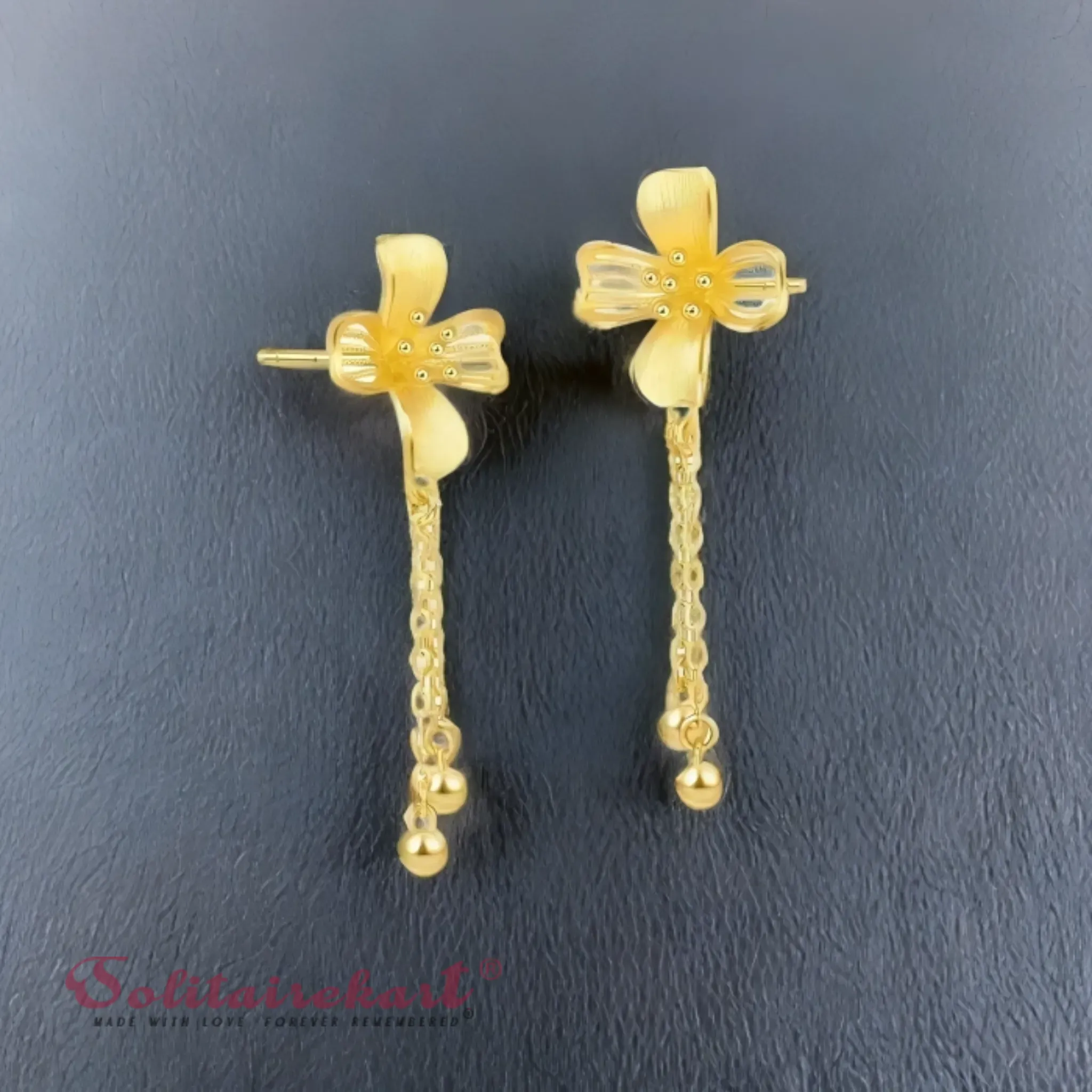 14K Gold 4.87grm Blossom Drop Earring