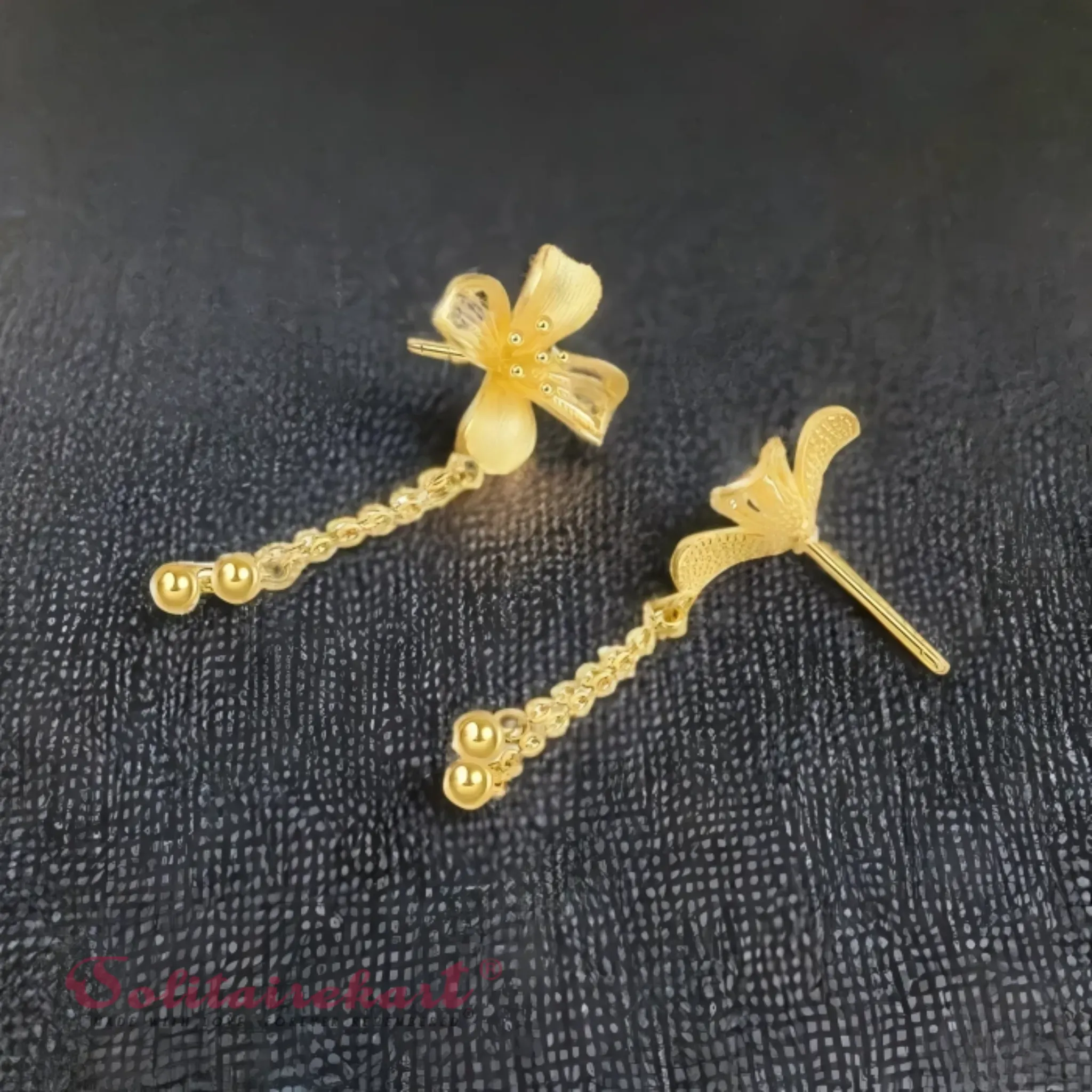 14K Gold 4.87grm Blossom Drop Earring
