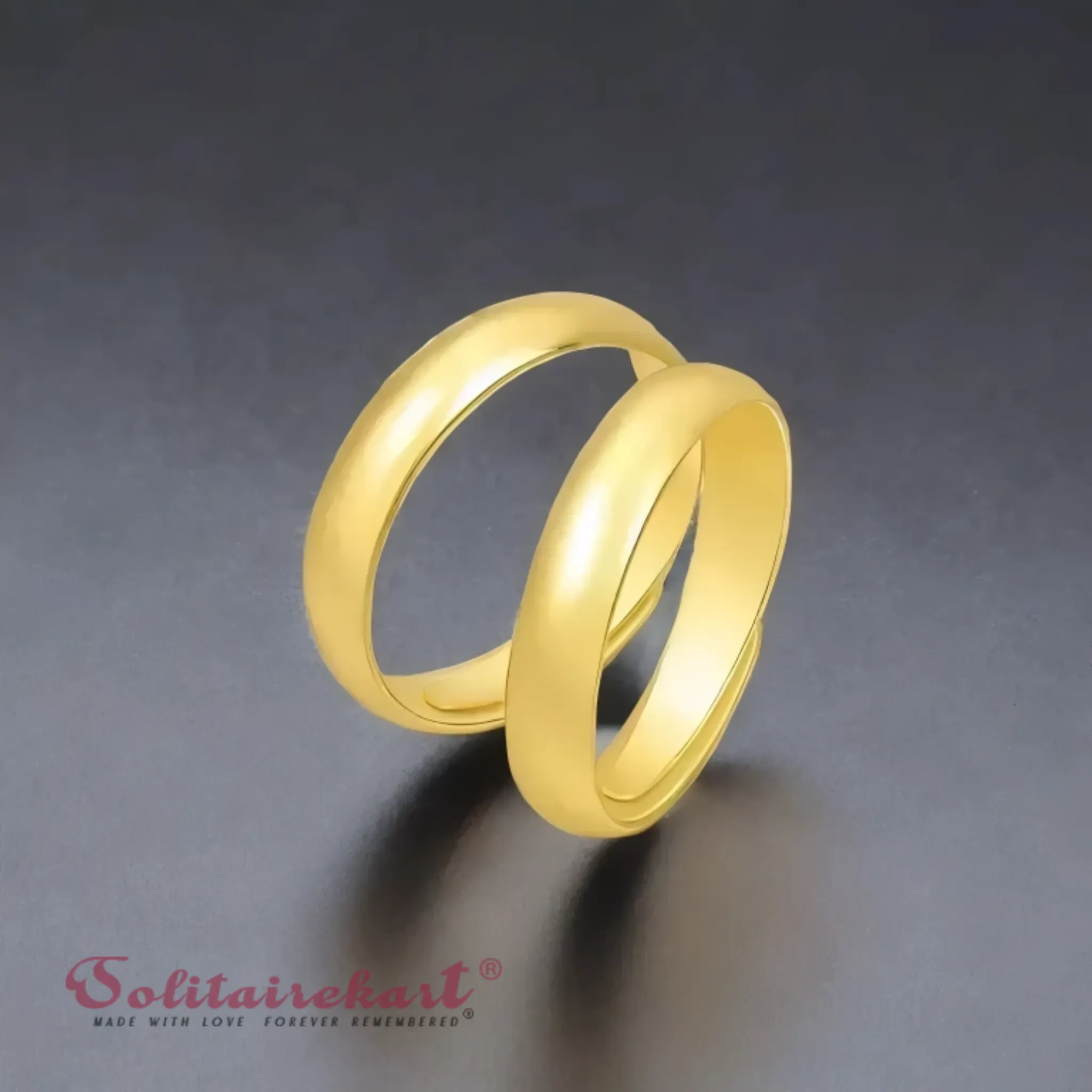 14K 11.57Grams Gold Couple Rings – Elegant Band Design
