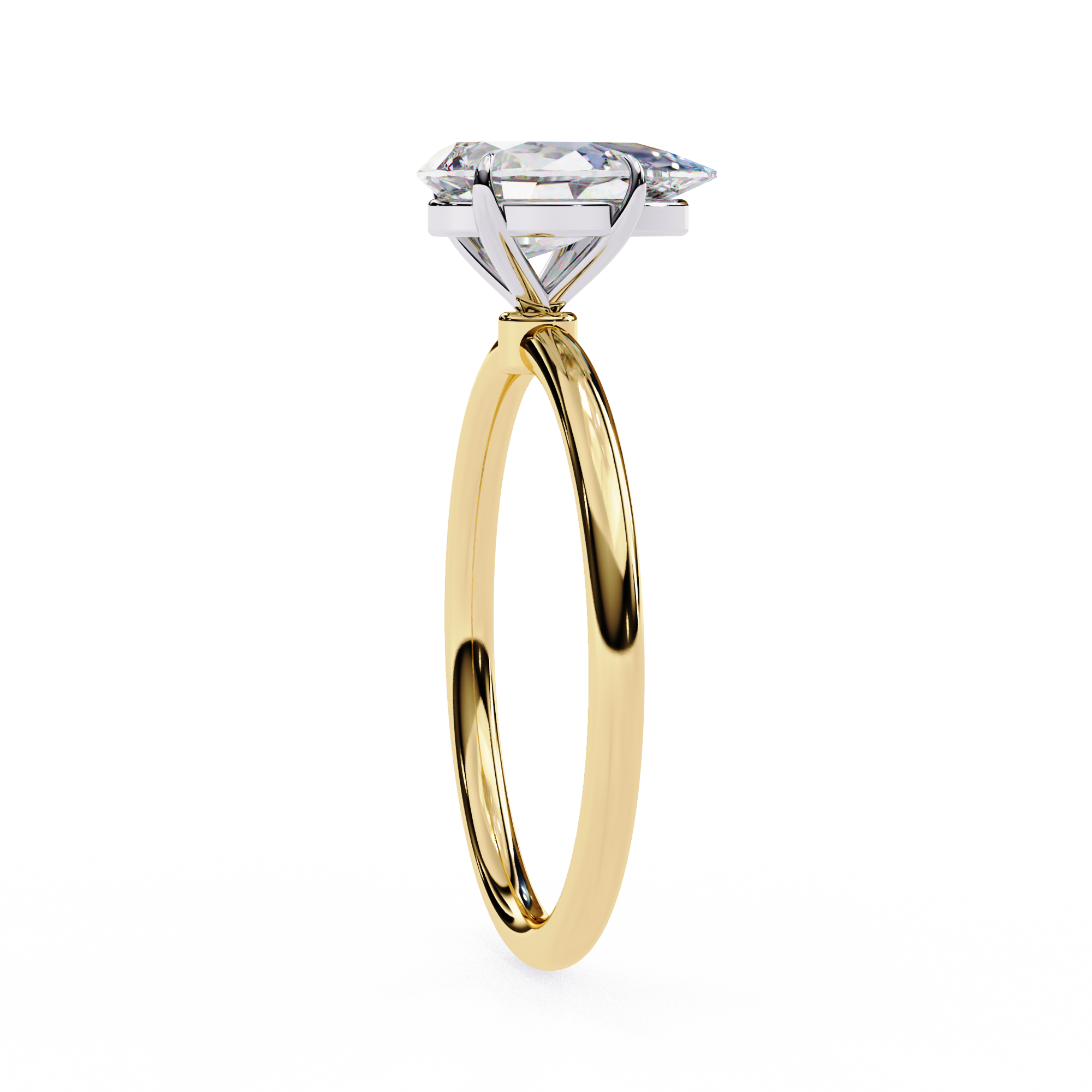 Solitairekart 0.89ct Pear Cut Natural Diamond Ring - H Color, VS1 Clarity