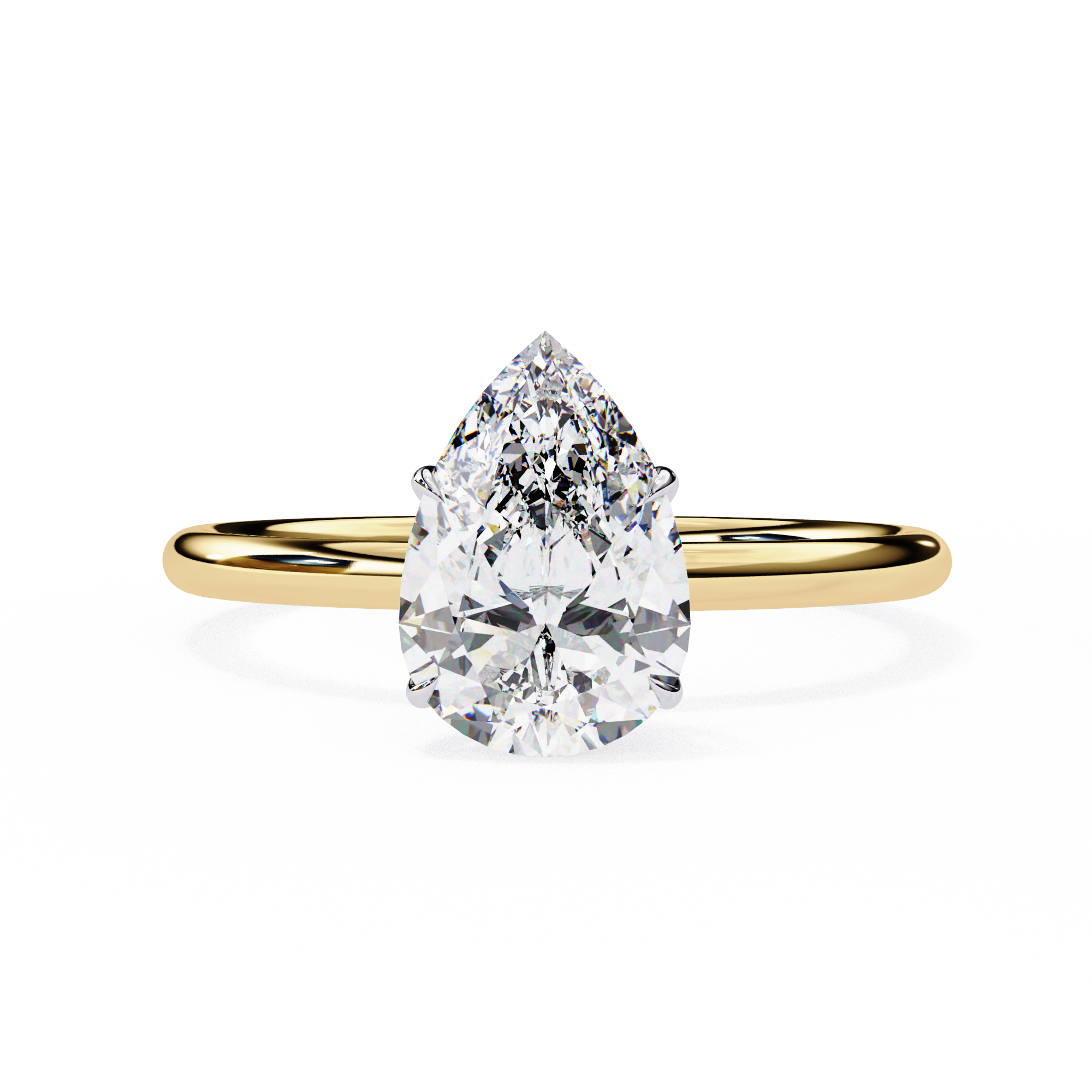 0.89 Carat Pear Cut Lab Grown Diamond Engagement Ring