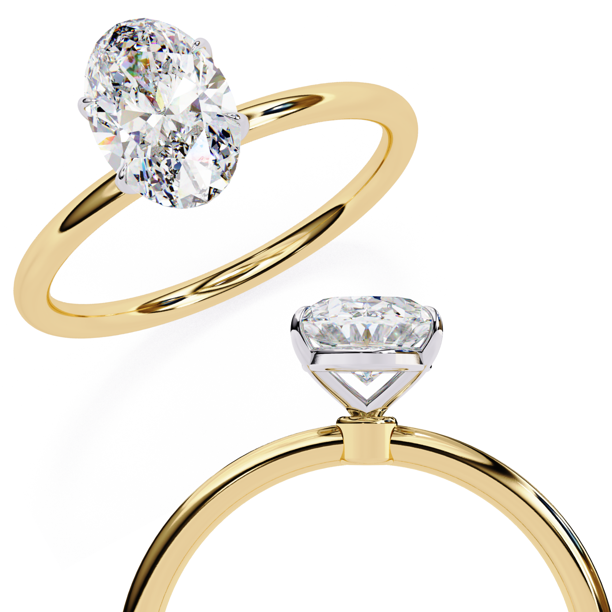 1.20 Carat Oval Cut Lab Grown Diamond Solitaire Engagement Ring