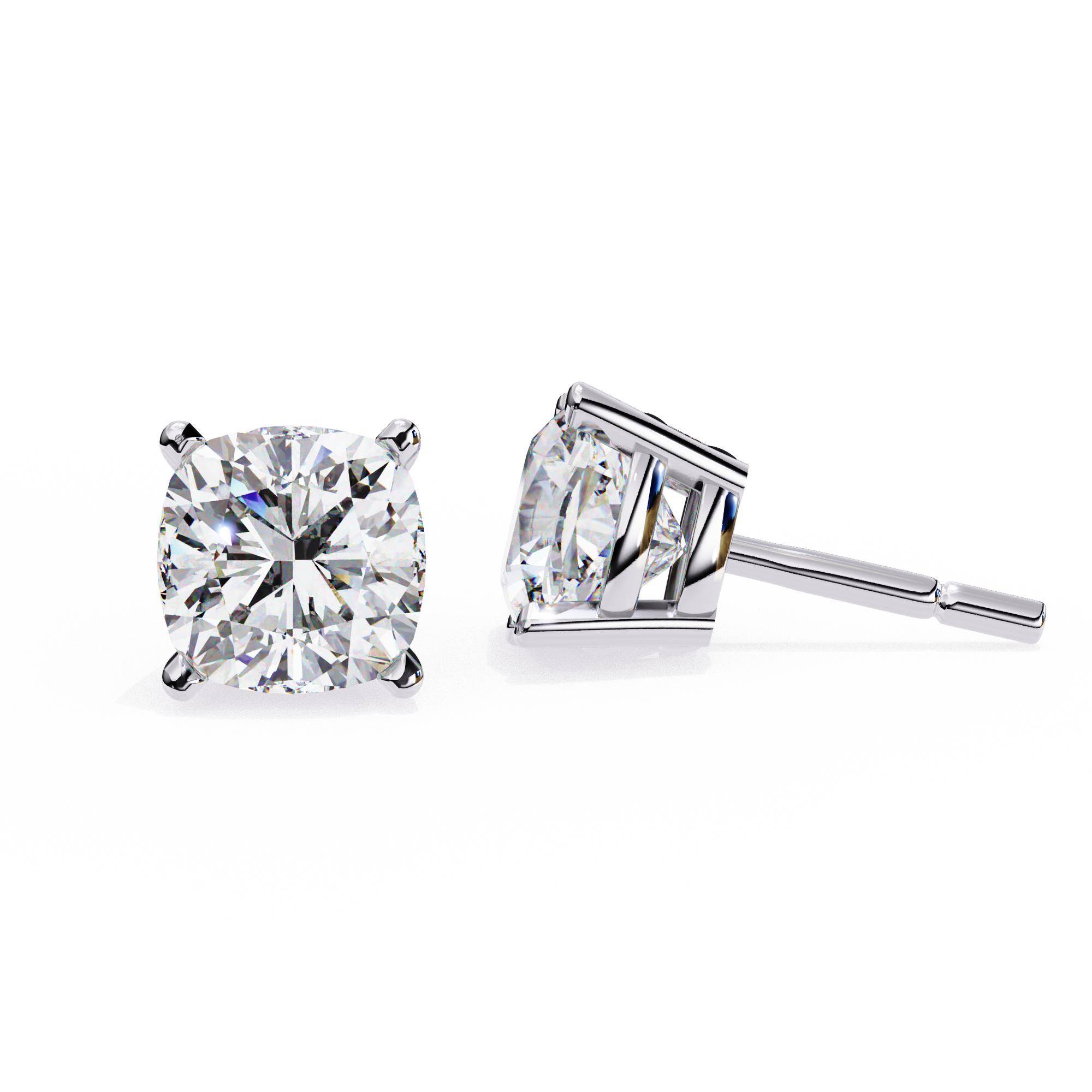 Solitairekart 2.33ct Cushion Diamond Stud Earrings